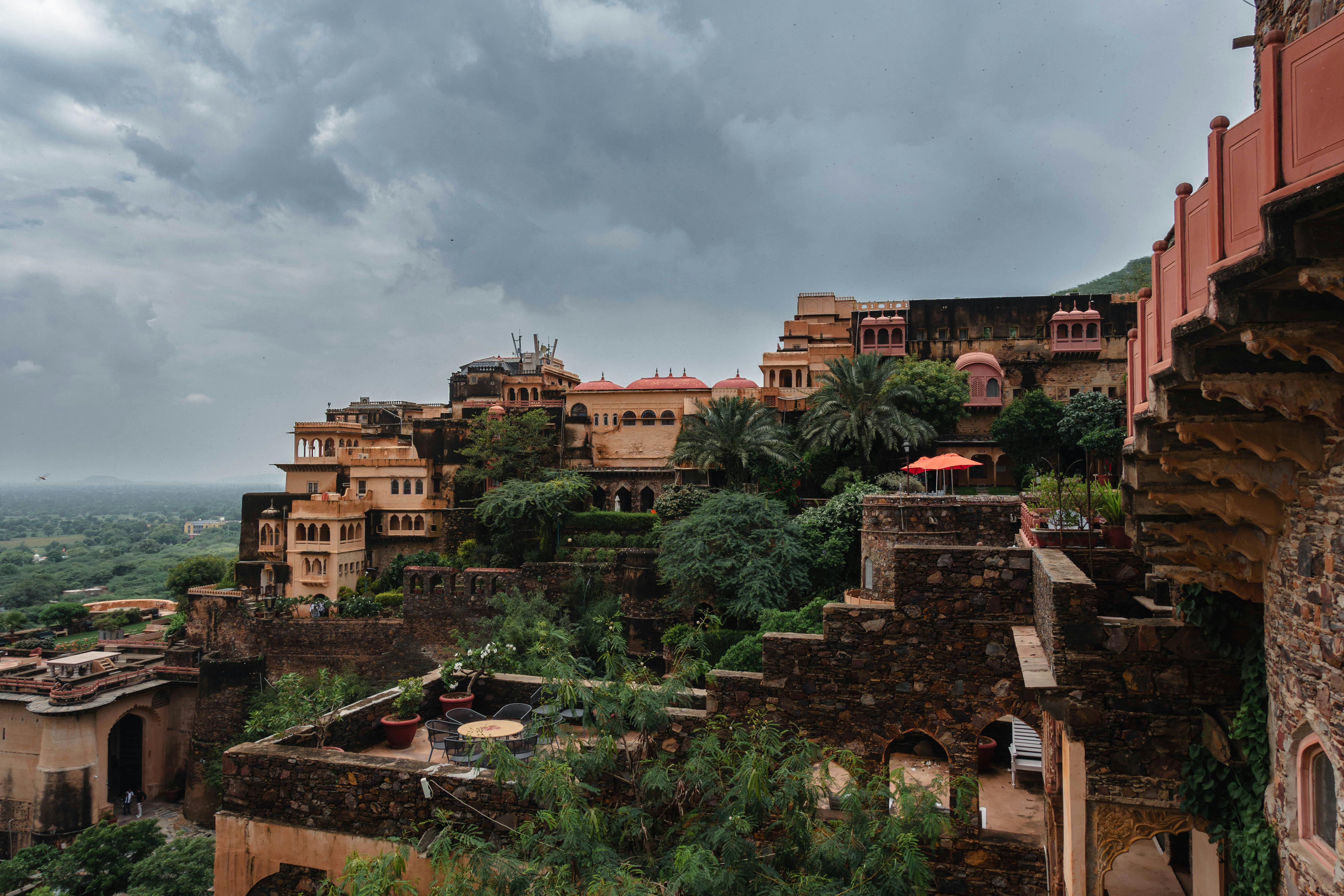 Majestic Neemrana Fort-Palace in Rajasthan, India.