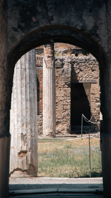 Ancient Roman architecture in Pompeii ruins