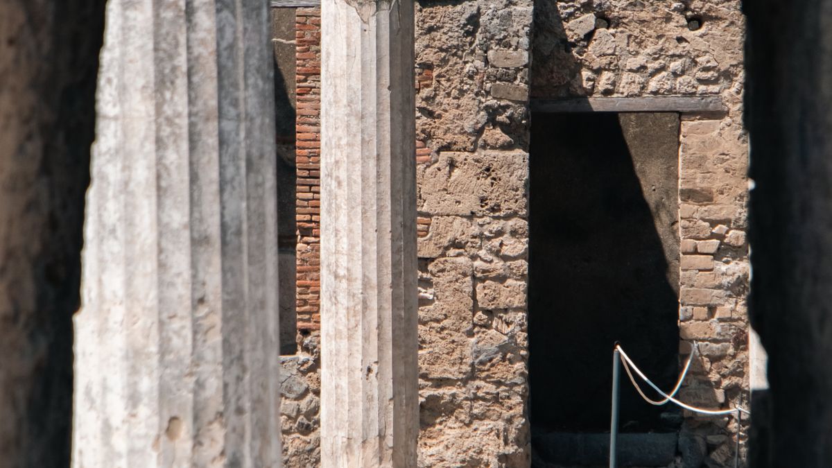 Ancient Roman architecture in Pompeii ruins