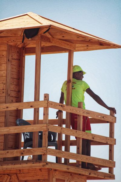Instructor observing from tower