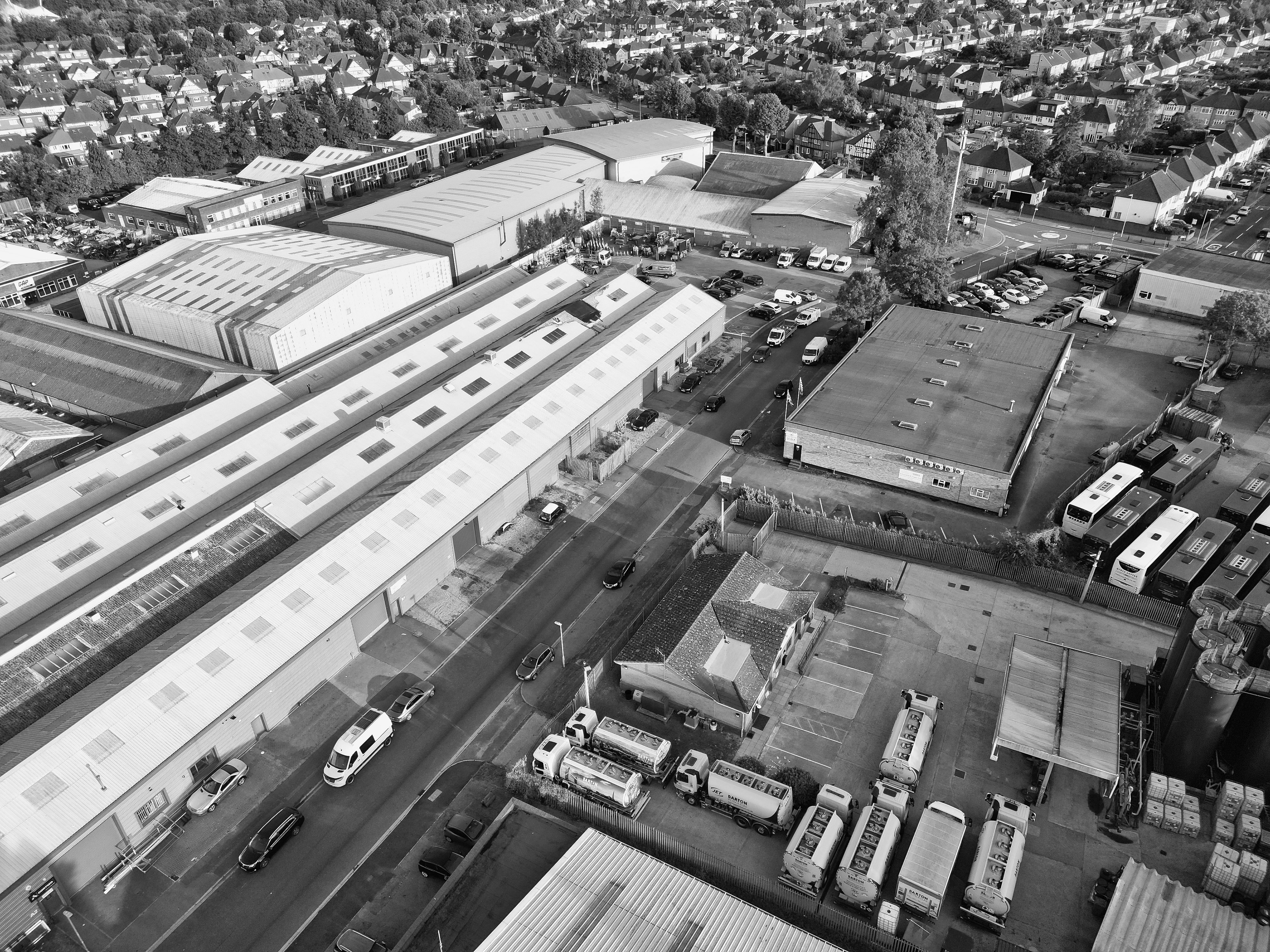 Curated visual reference: Fresh Look at Aerial View Of Industrial Area And Housing