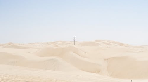 Gray Pole on Desert