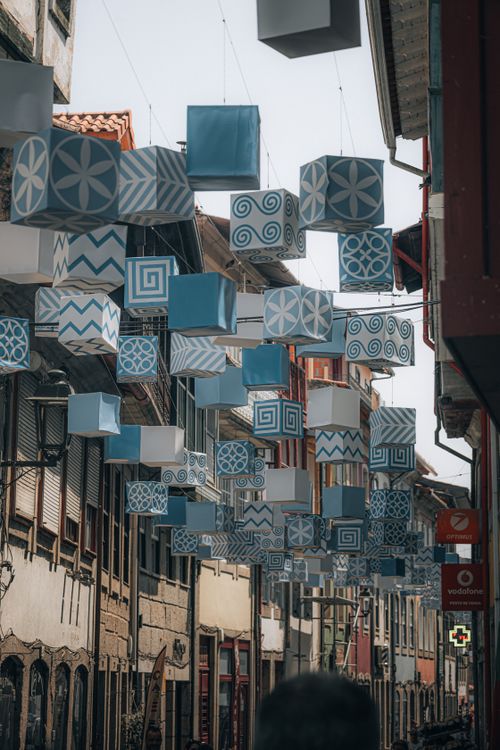 Decorative Cube Art Installation on Urban Street · Free Stock Photo