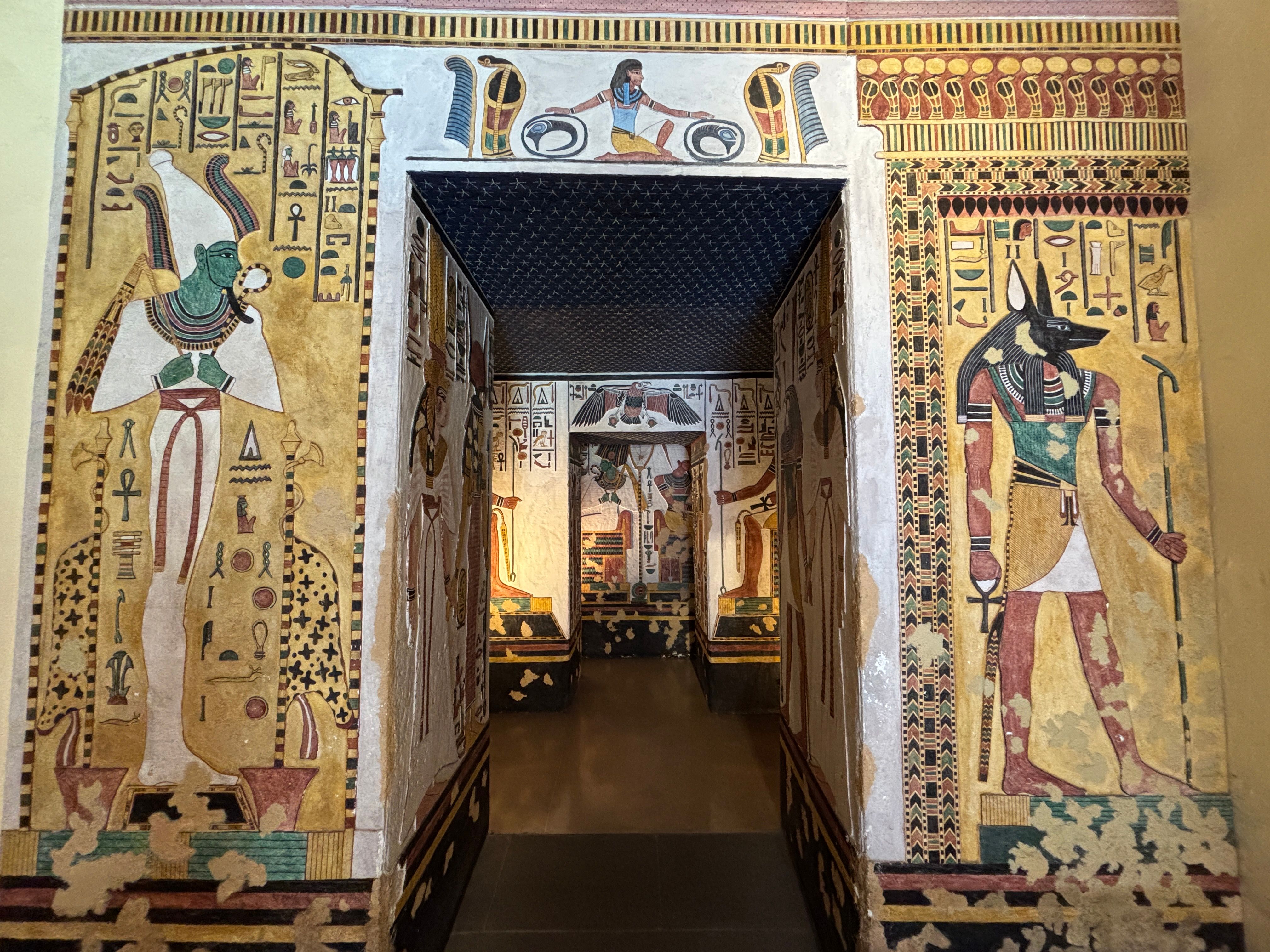 Ancient Egyptian Tomb with Colorful Hieroglyphs · Free Stock Photo