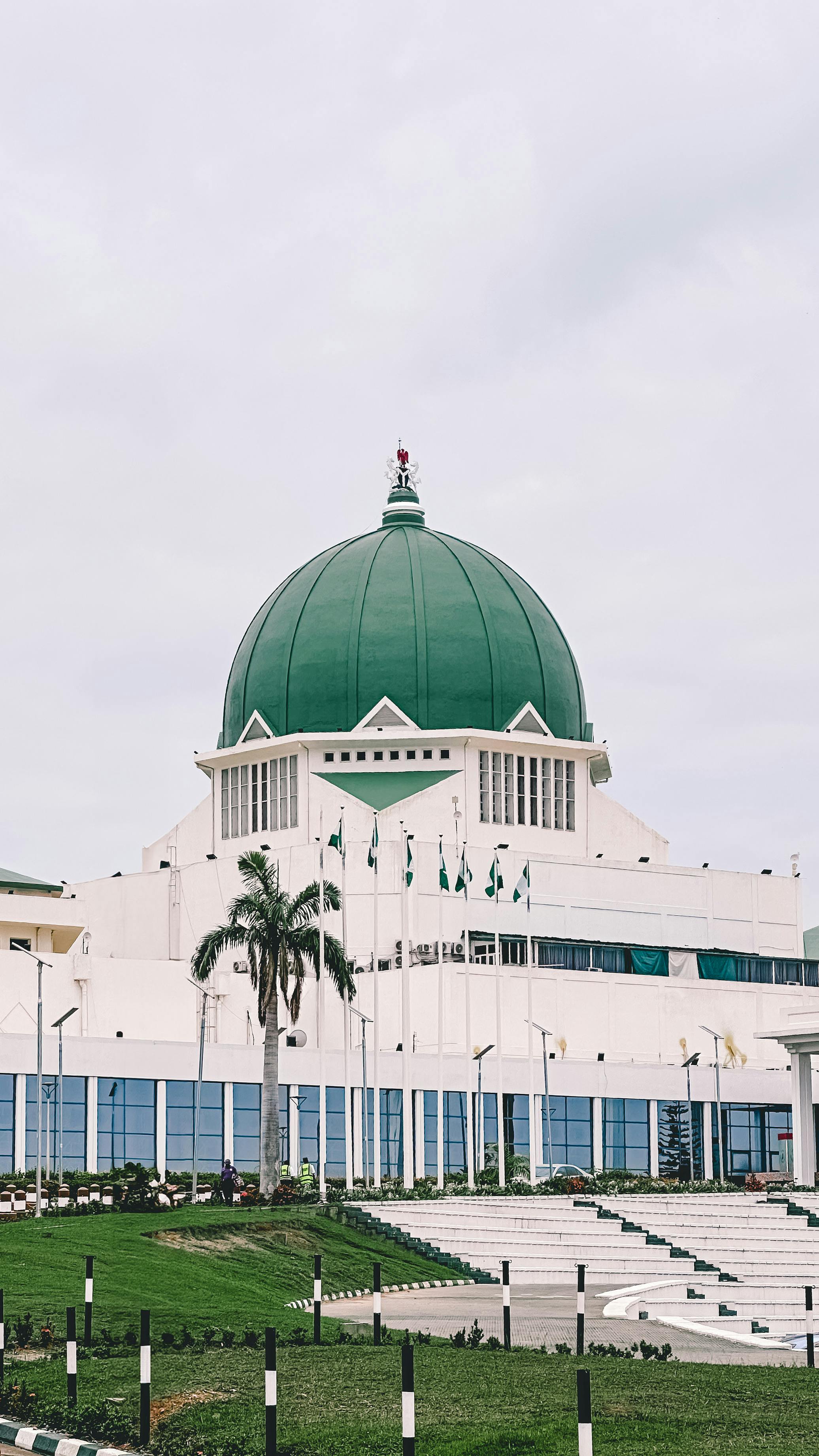 The iconic green dome of the Nigerian National Assembly building, Abuja.
