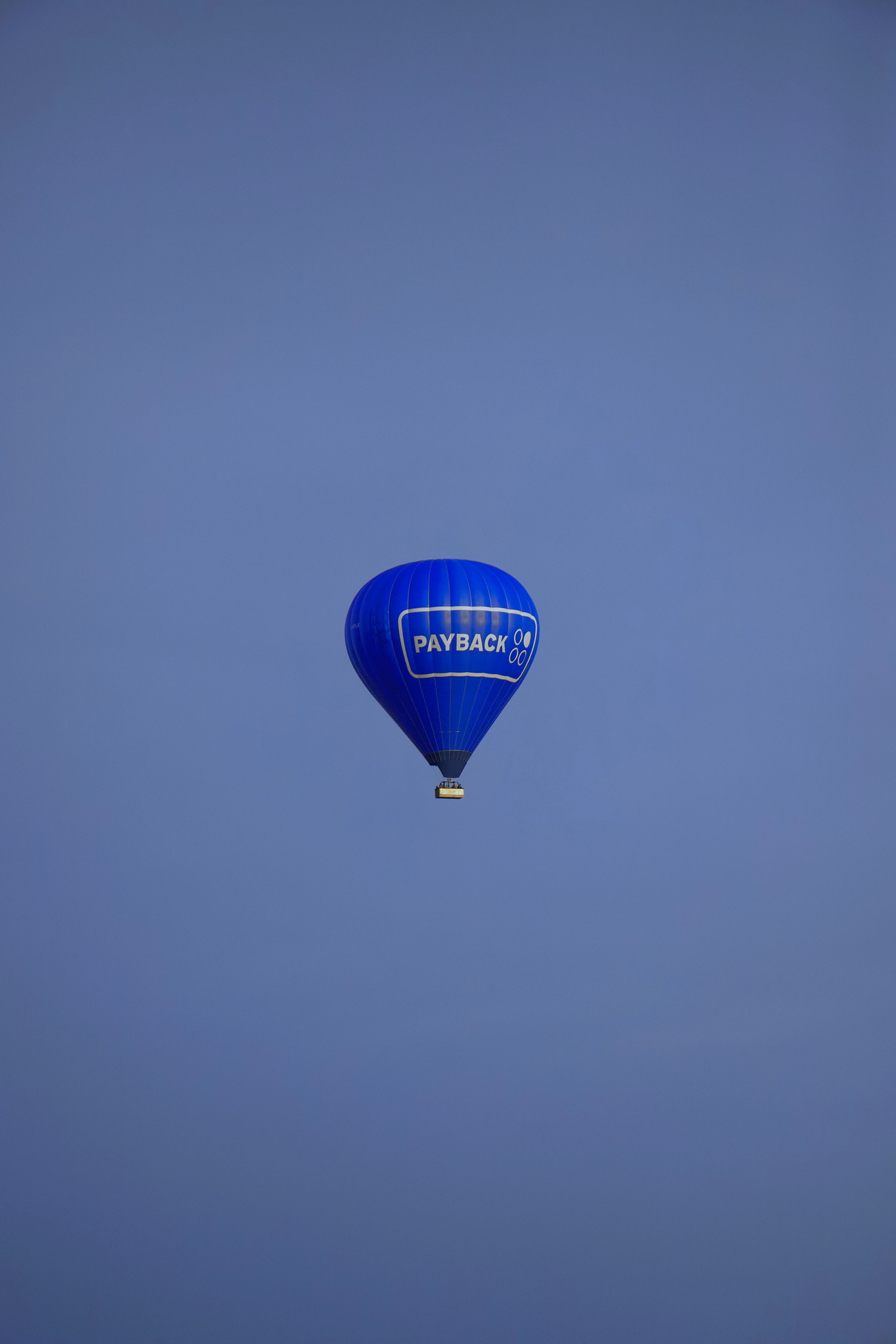 Blue Hot Air Balloon in Clear Sky · Free Stock Photo