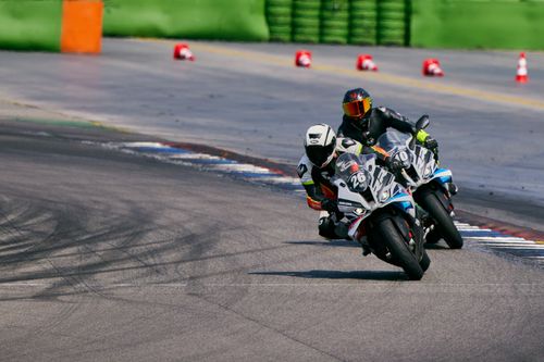Free Exciting motorcycle race at Hockenheimring with riders competing on the track. Stock Photo
