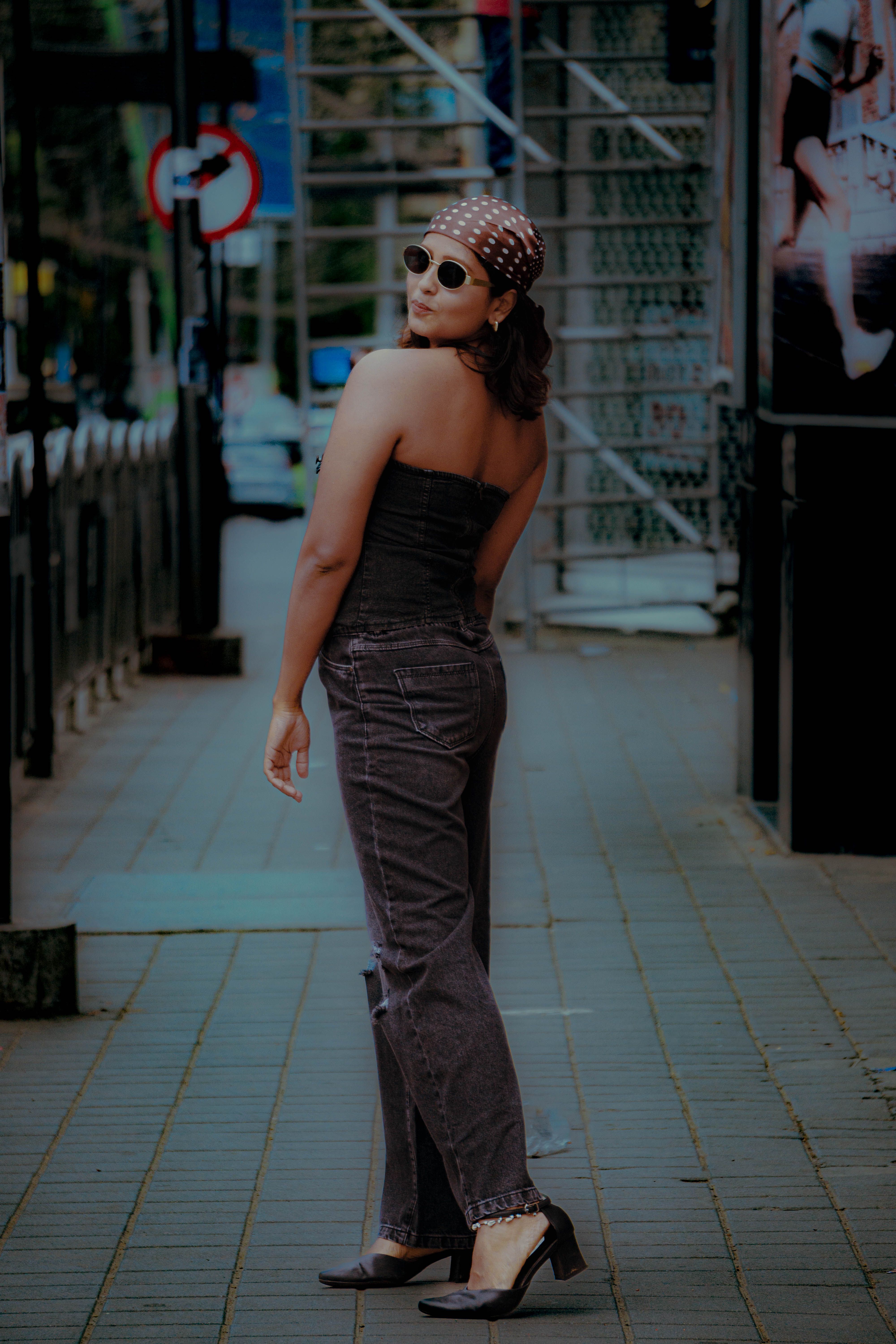 Fashionable Woman Posing in Urban City Street · Free Stock Photo