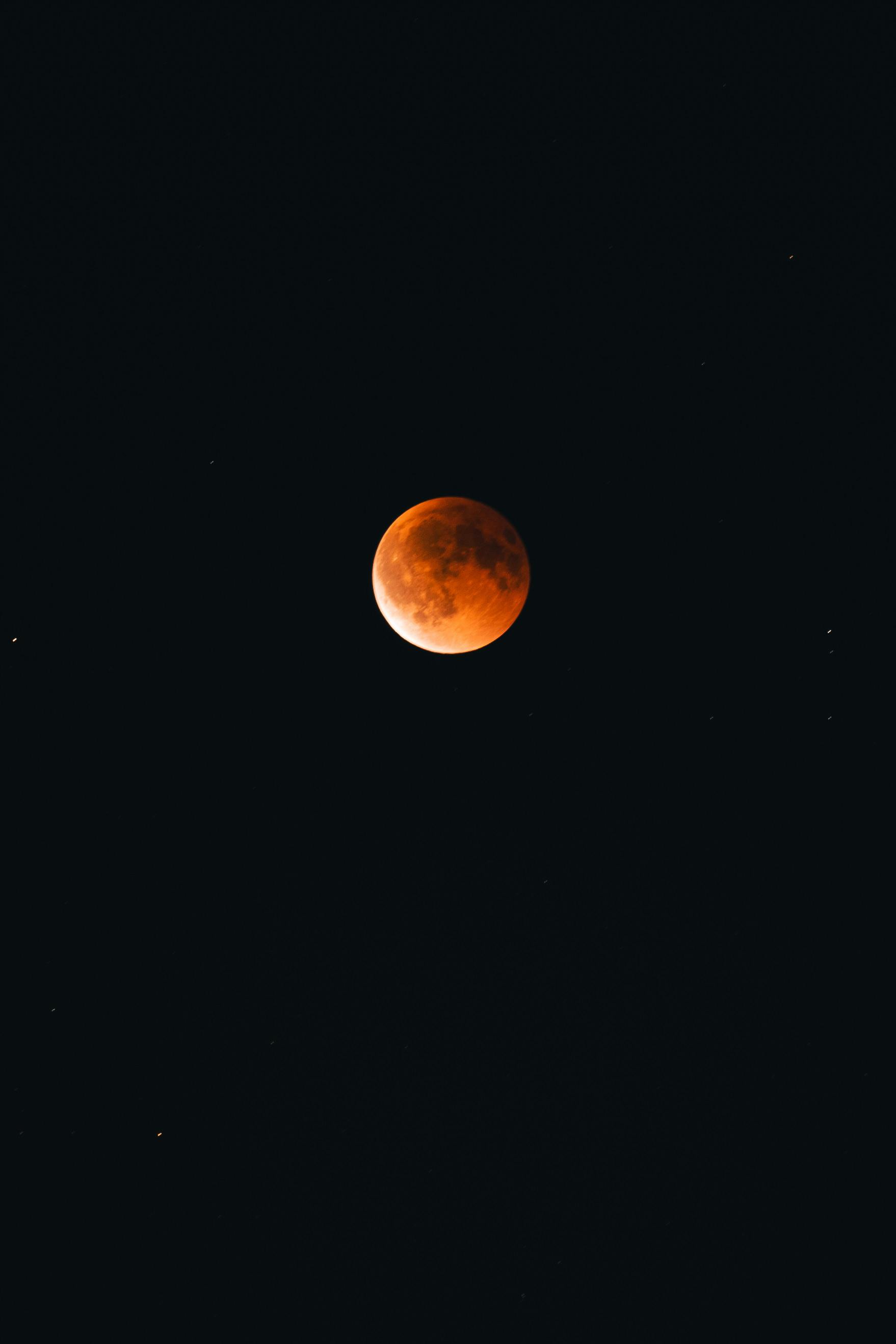 Captivating Blood Moon Over Berlin Night Sky · Free Stock Photo, image size:1758x2637
