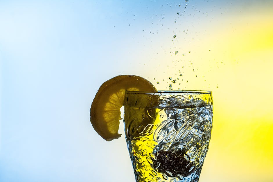 Sliced Lemon on Clear Glass