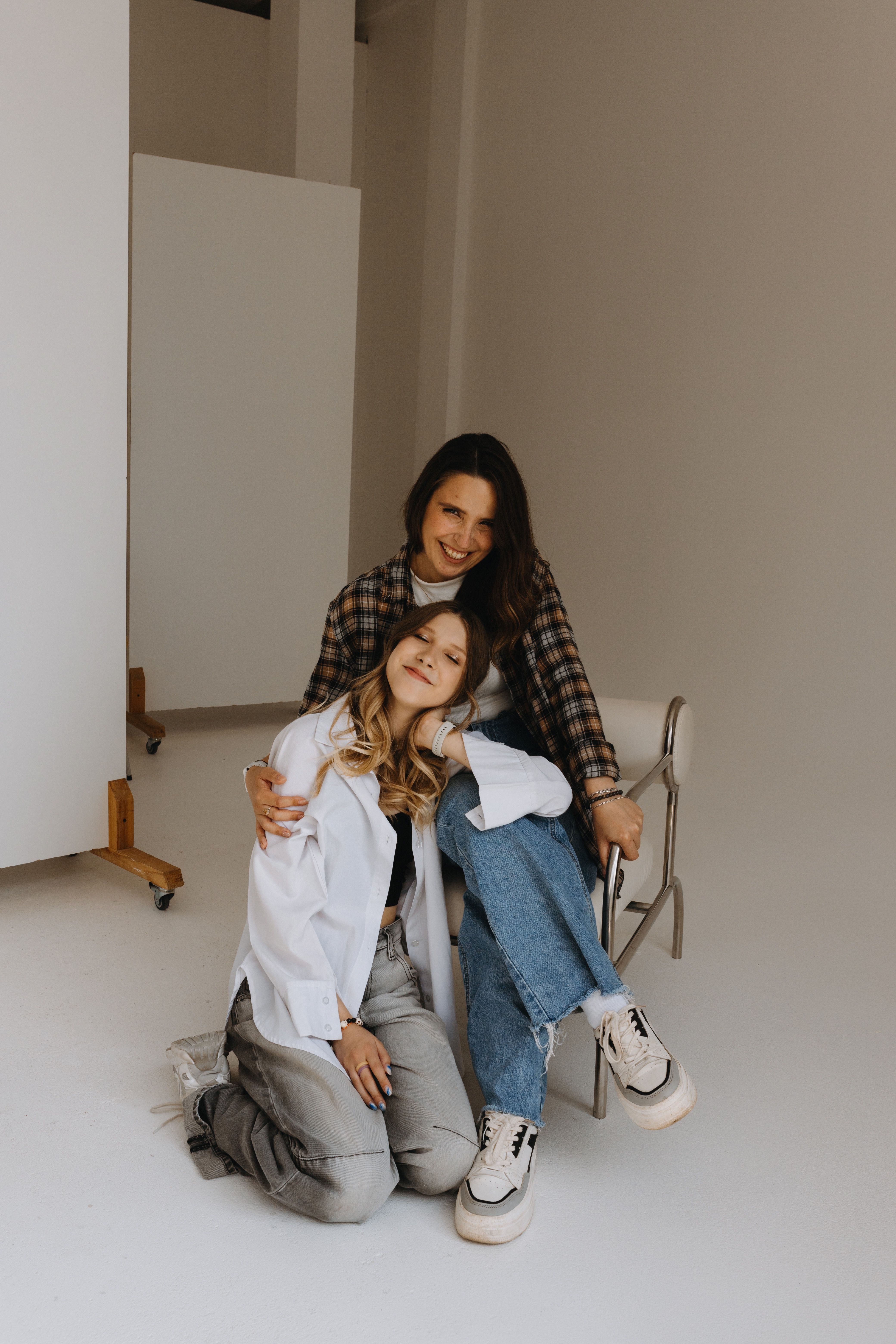 Casual Indoor Portrait of Two Friends · Free Stock Photo