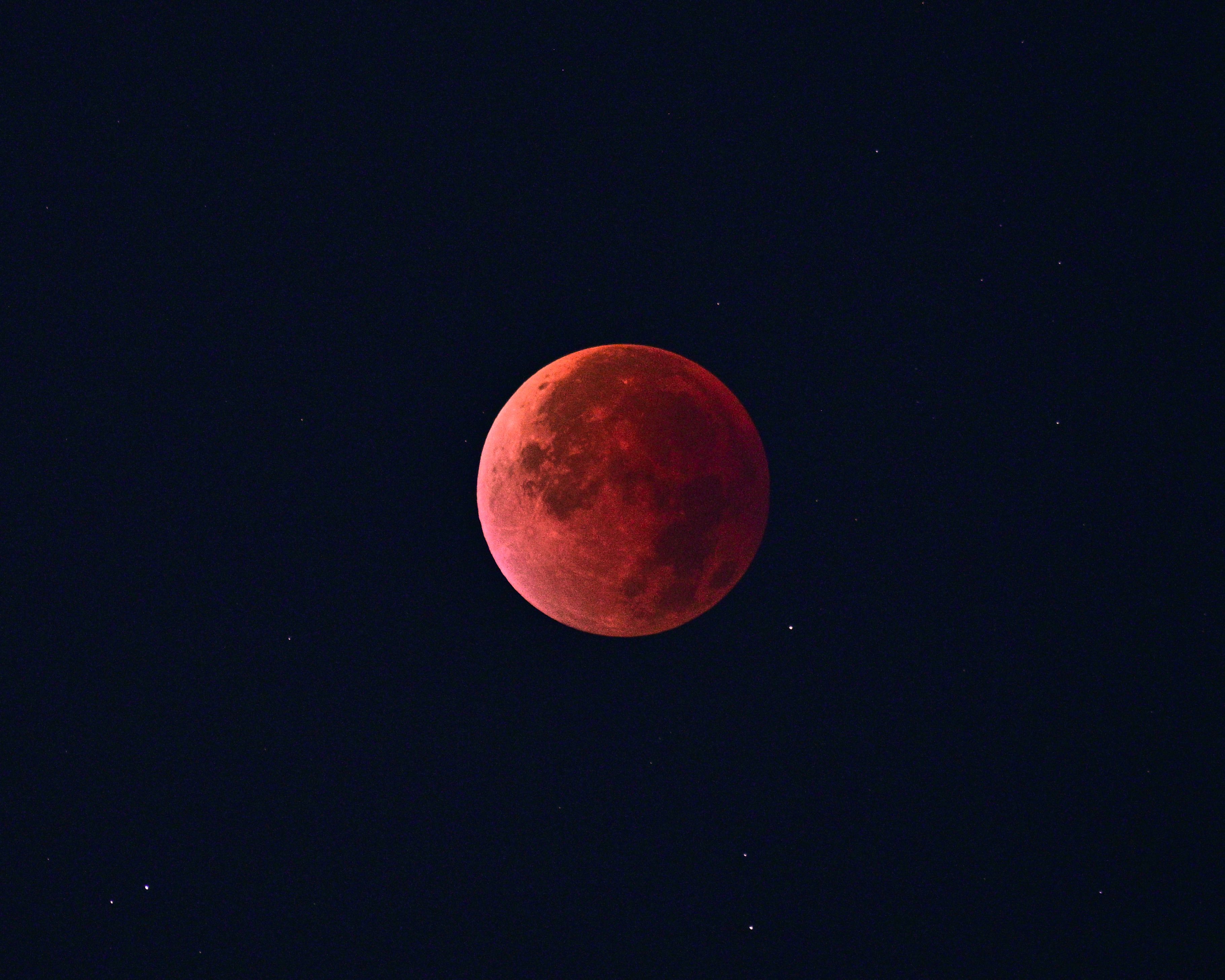 Blood Moon Eclipse Against Starry Night Sky · Free Stock Photo