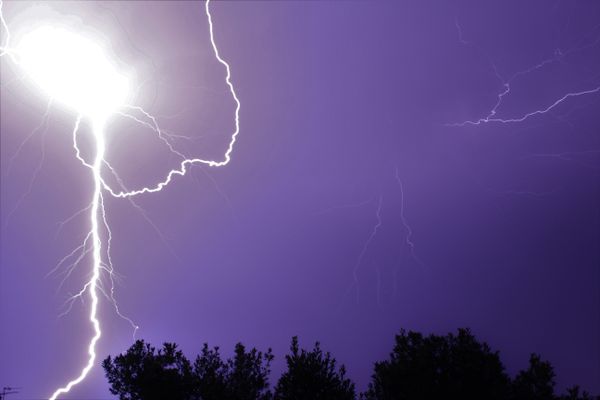 Lightning Strike on Dark Sky · Free Stock Photo