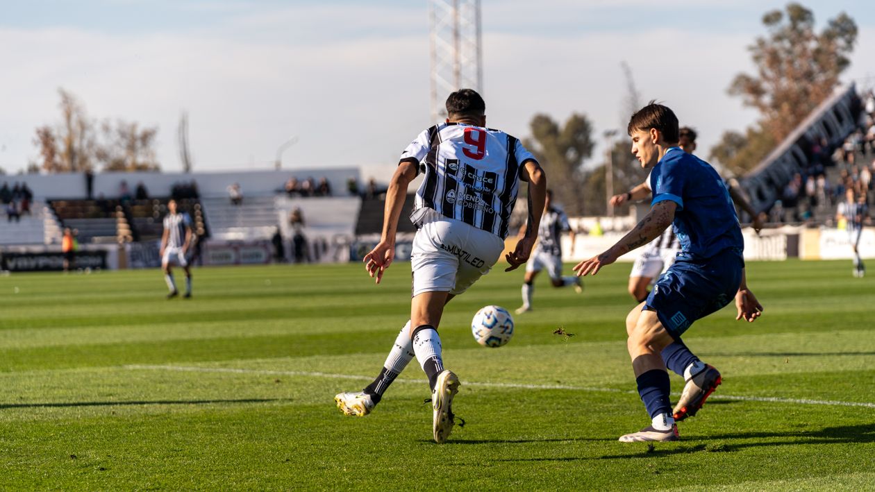 Soccer players in action during a match