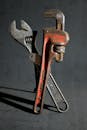 Vintage Wrench Set on Dark Background