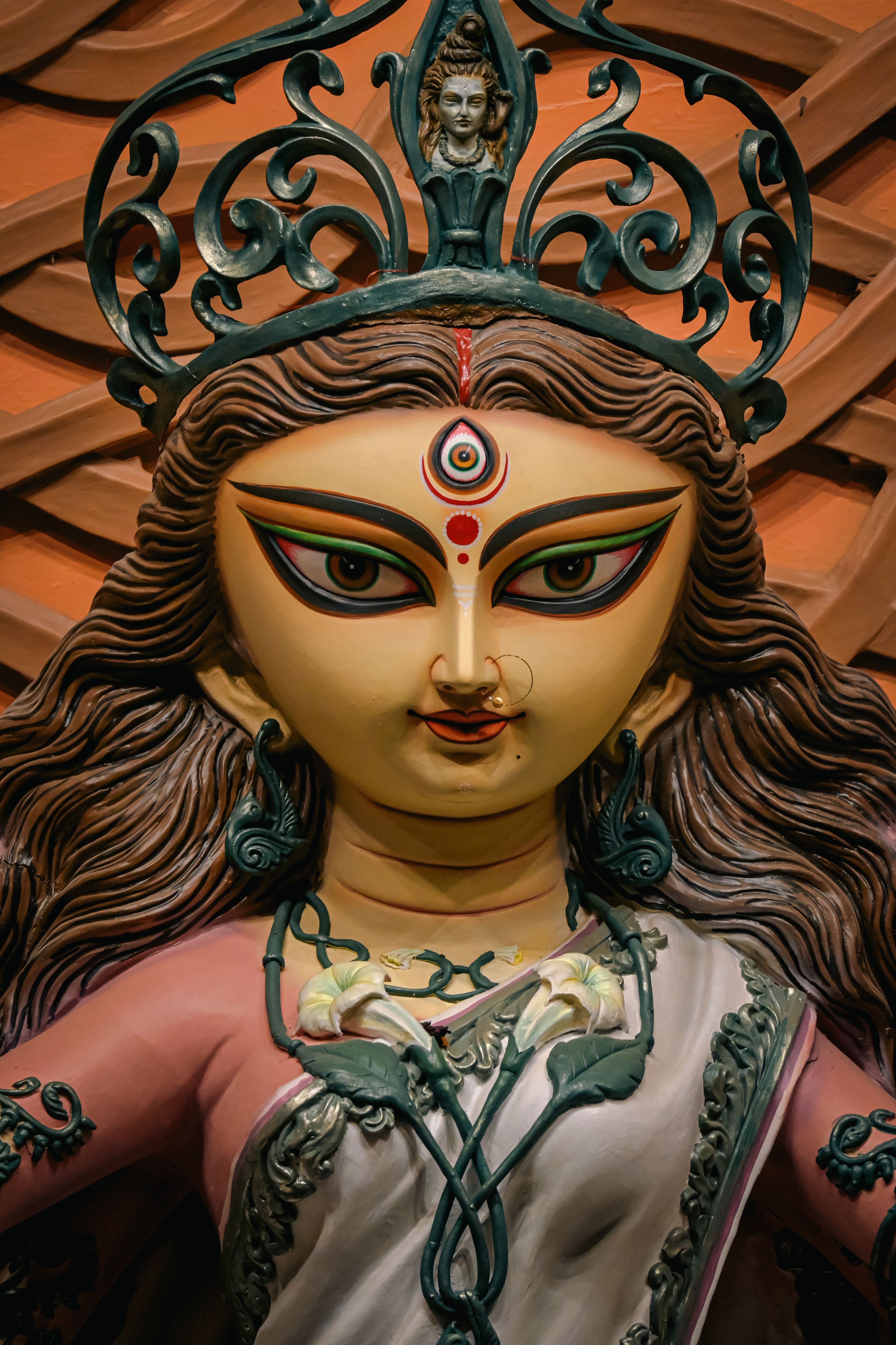 Intricate Durga Idol at Kolkata Festival · Free Stock Photo