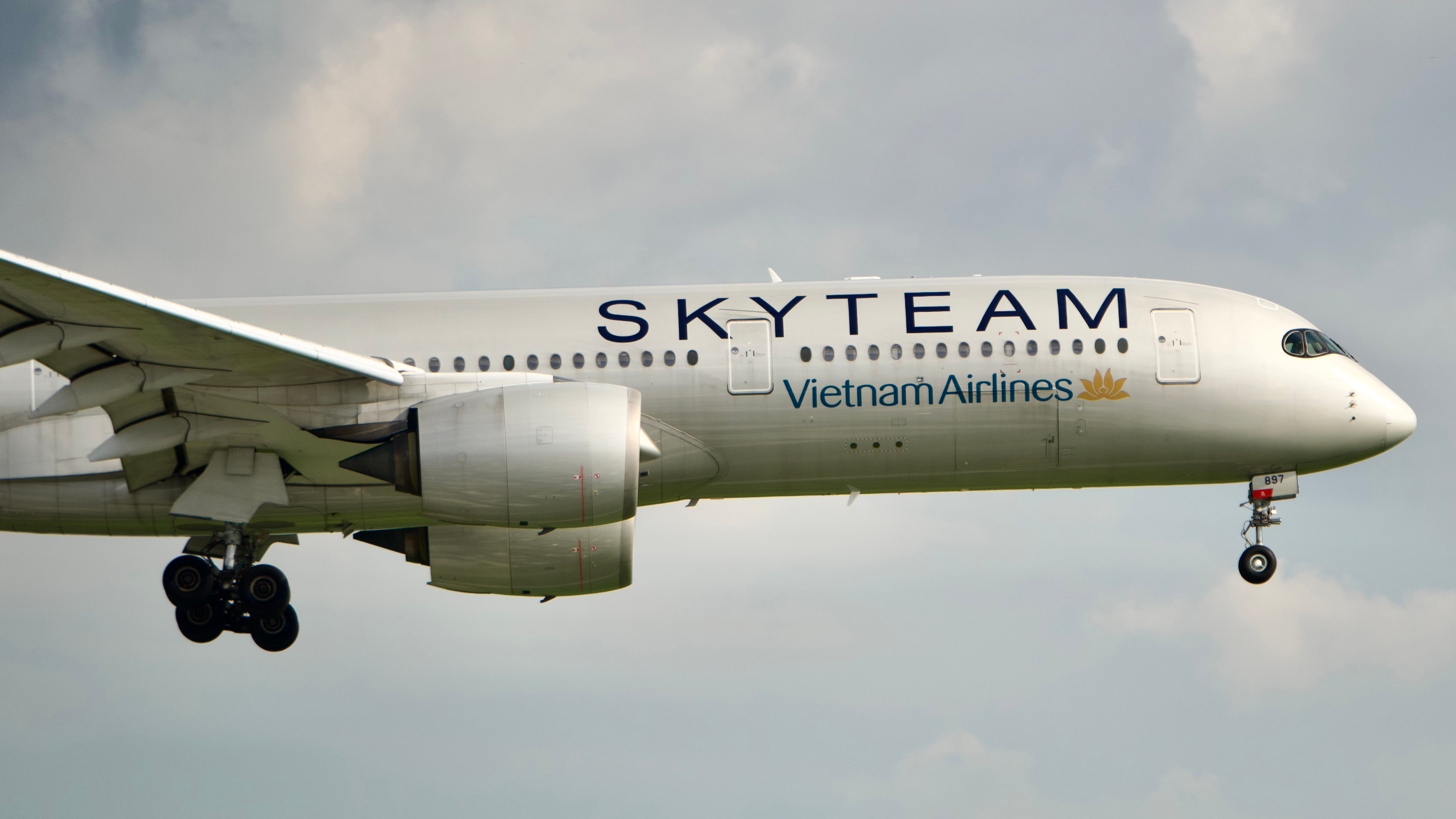 Vietnam Airlines Airbus A350 in Flight · Free Stock Photo