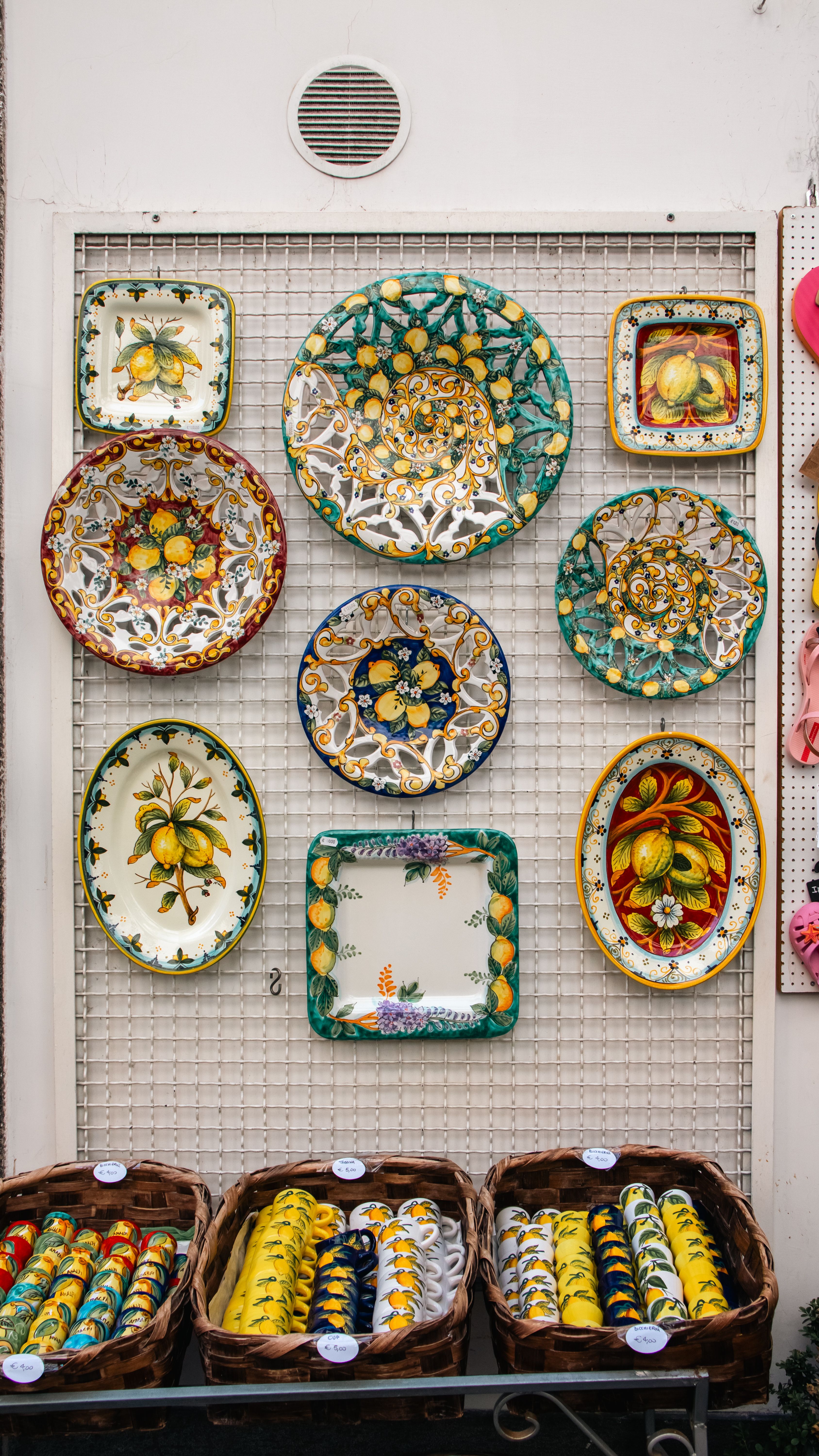 Colorful Italian Ceramic Plates in Amalfi · Free Stock Photo