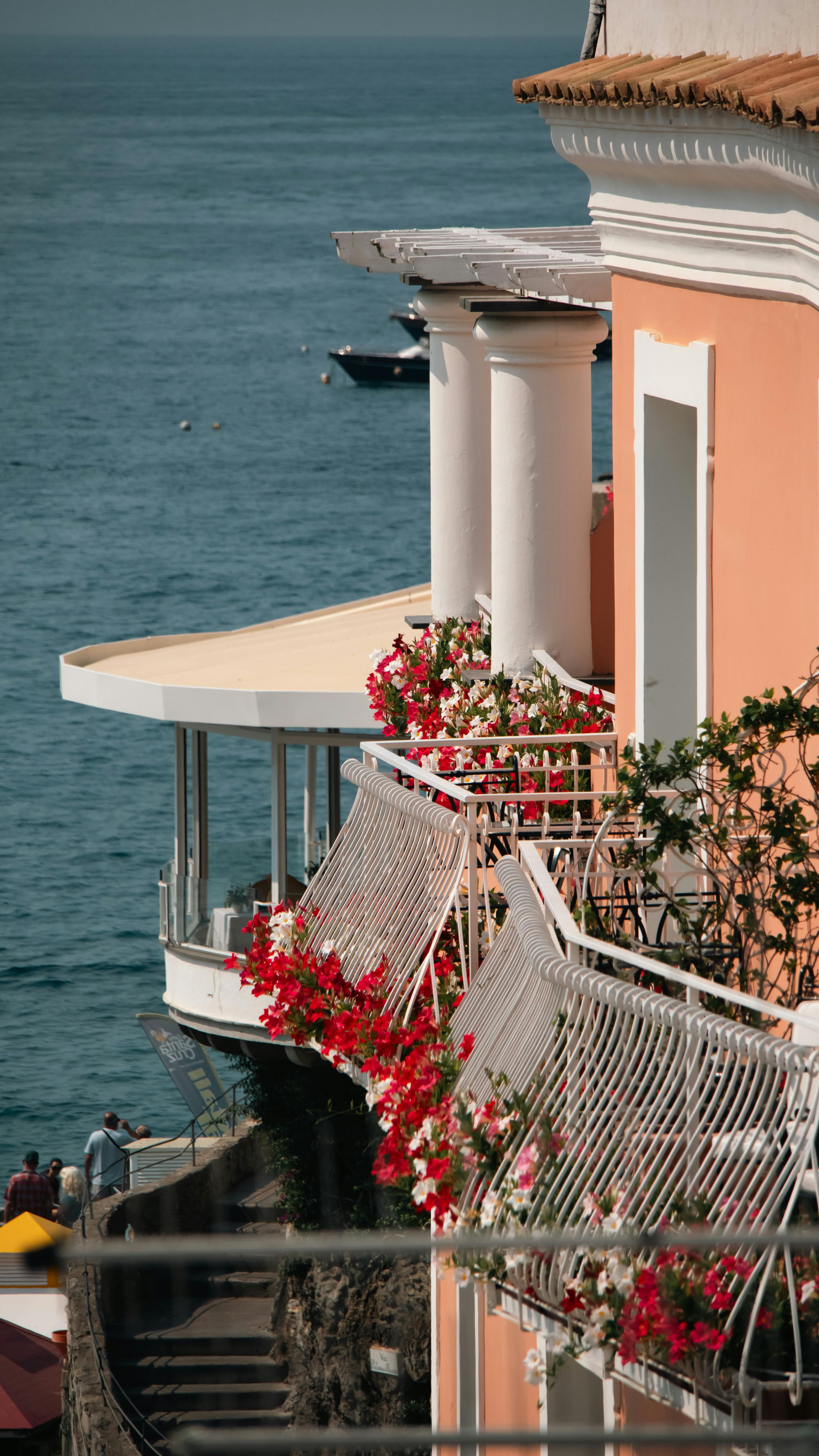A charming Amalfi Coast balcony overlooking the sea
