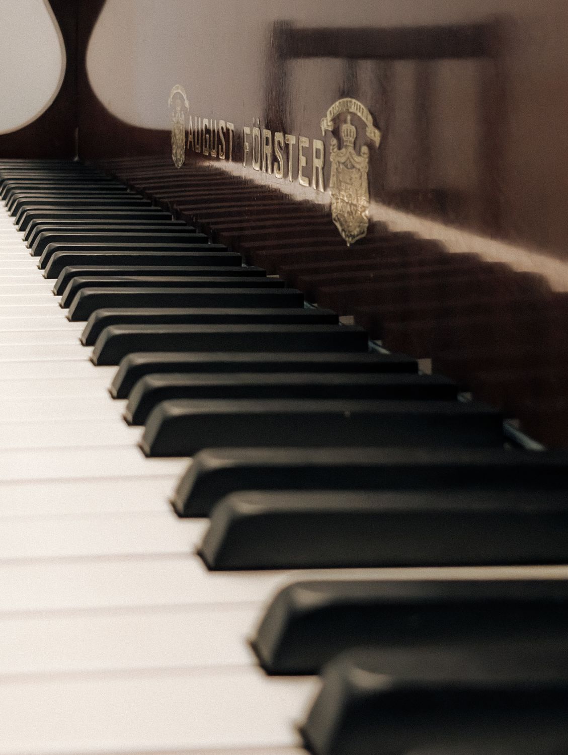 Keys August Close-up of Piano Keys with August Förster Logo · Free Stock Photo