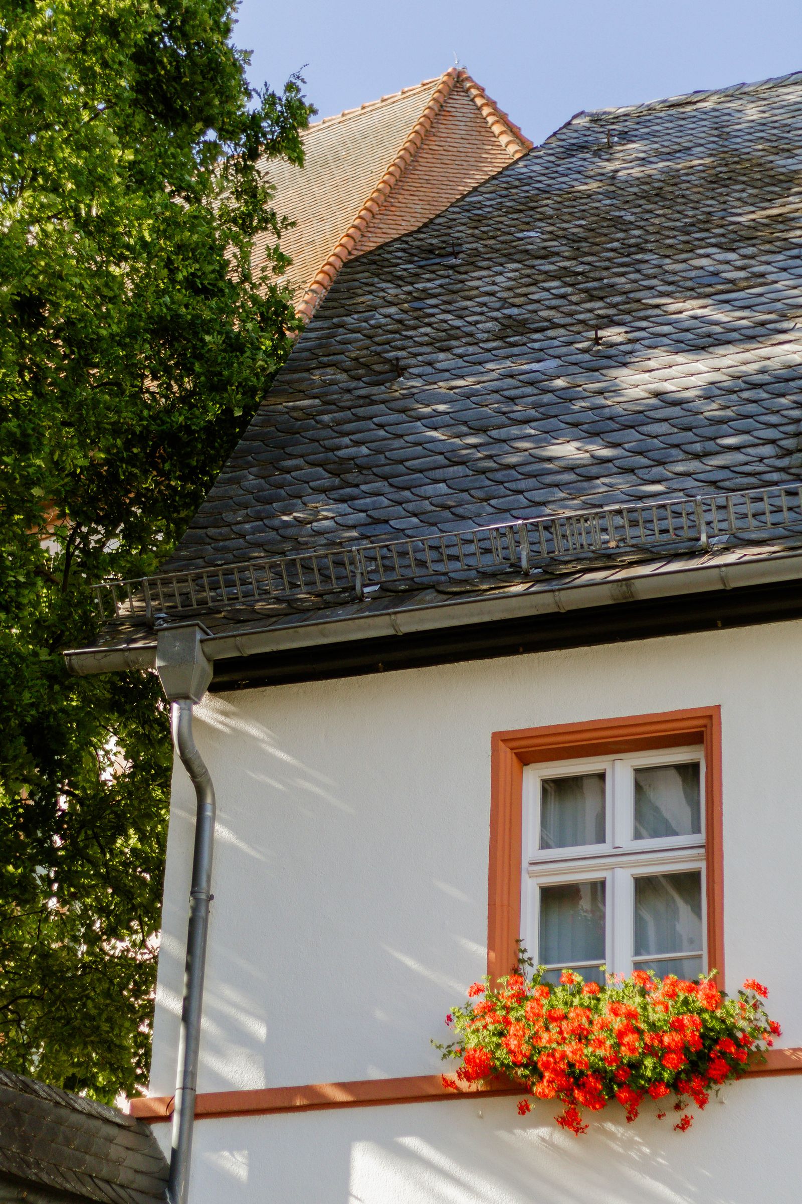 House roofline with fascia and guttering