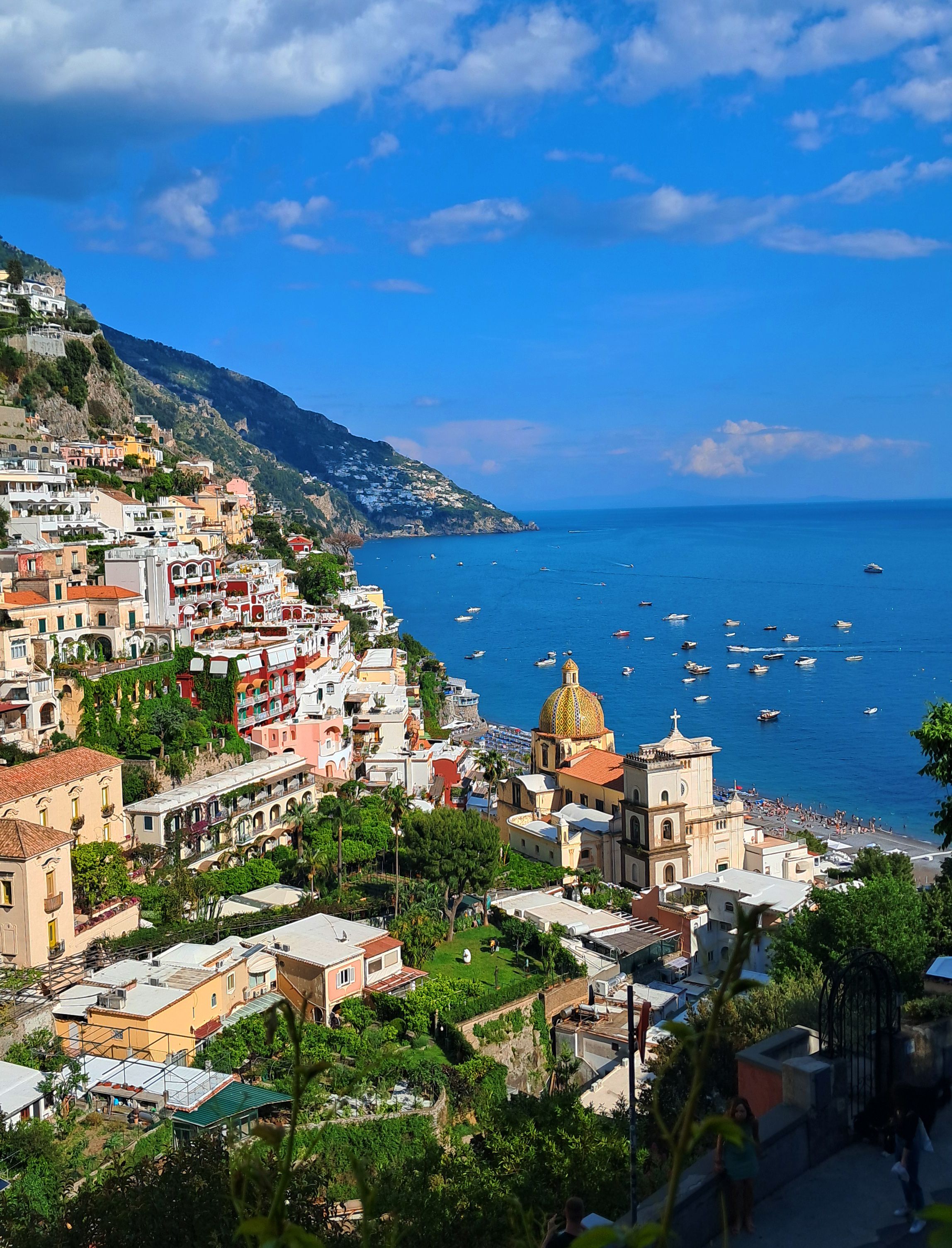 Picturesque View Of Positano Along The Amalfi Coast Free Stock Photo