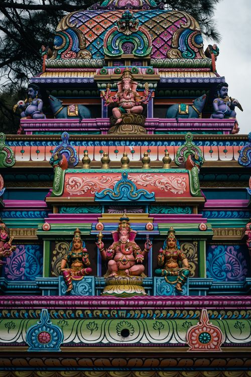 Free Vibrant and intricate Hindu temple architecture in Shimla, Himachal Pradesh. Stock Photo