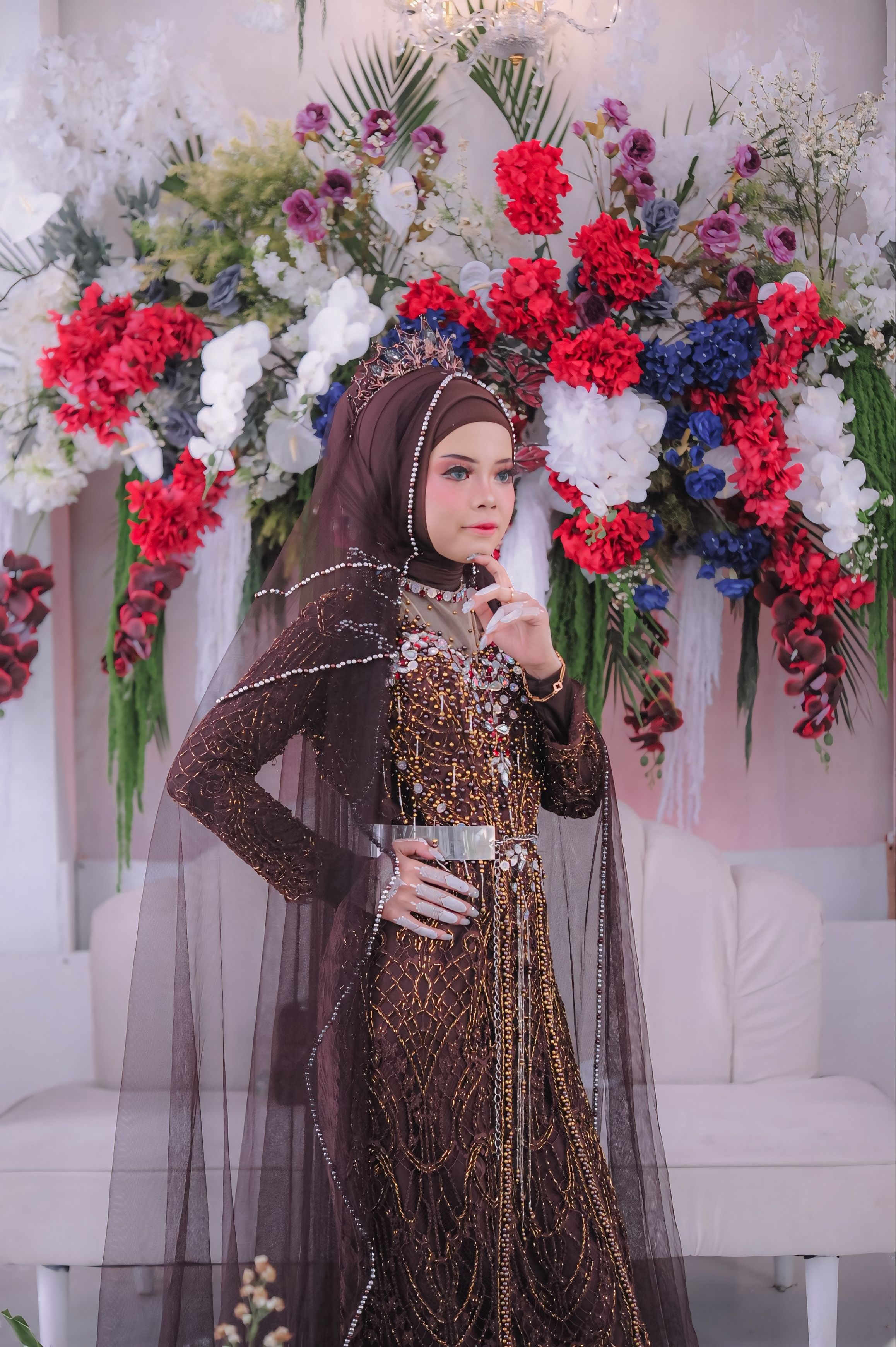 Elegant Woman in Traditional Embellished Attire