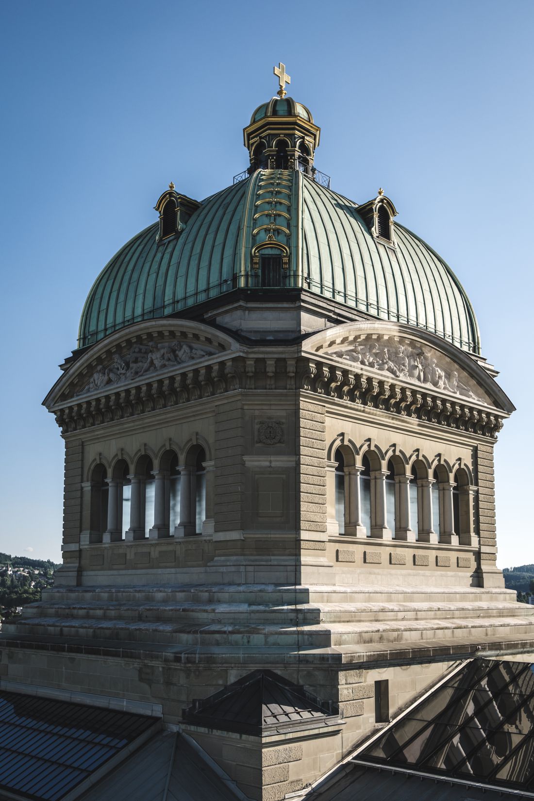 The dome of the Swiss Federal Palace in Bern
