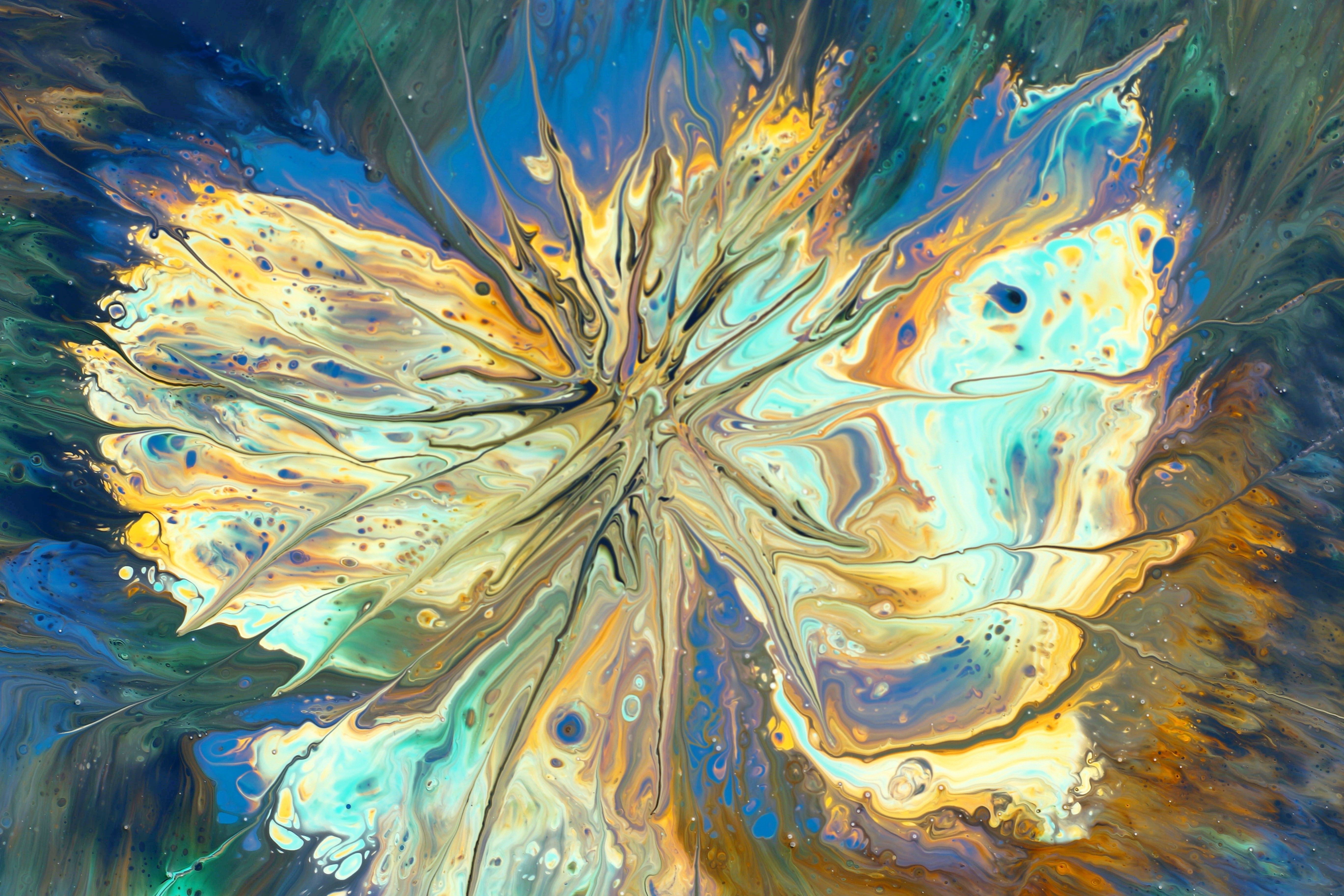 Colorful Fluid Art Abstract Painting in Guaratuba · Free Stock Photo