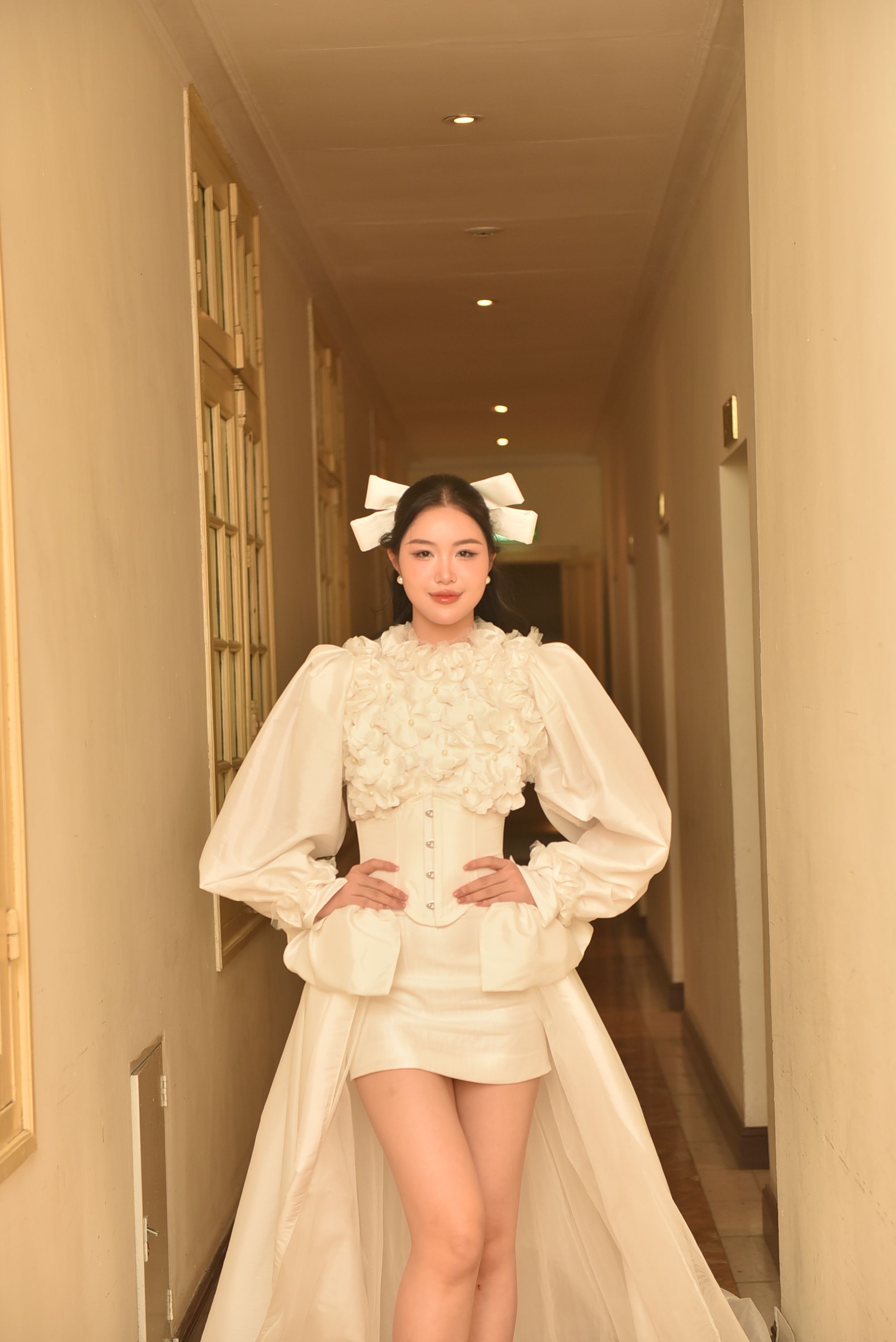 Elegant Fashion Portrait in a Classic Hallway · Free Stock Photo
