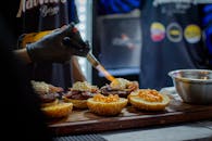 Gourmet Burgers with Chef Torch in Kitchen