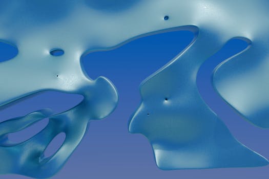 A fluid abstract design in blue hues, perfect for modern backgrounds and desktop wallpapers.