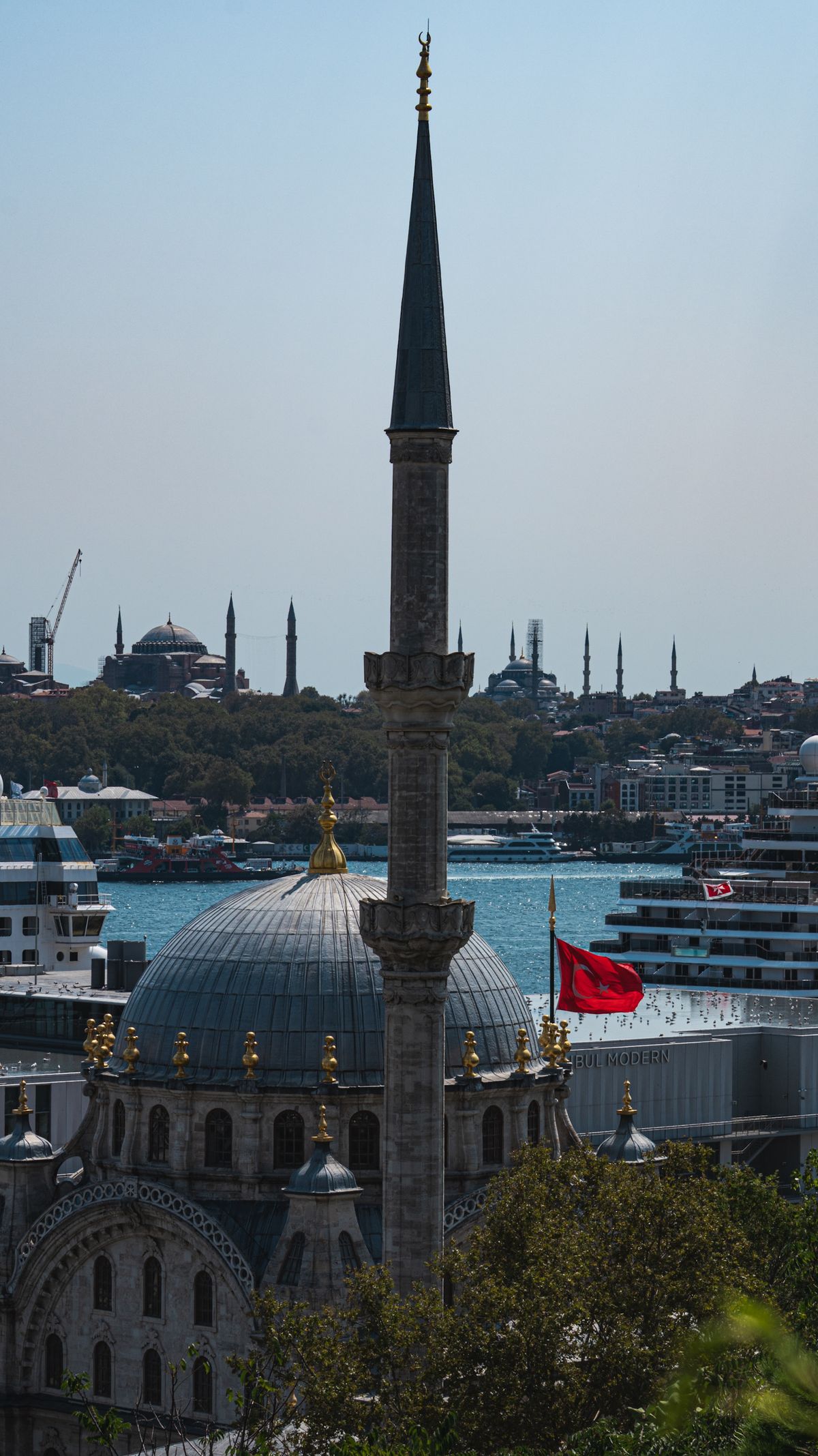 Istanbul skyline and mosque beside the Bosphorus