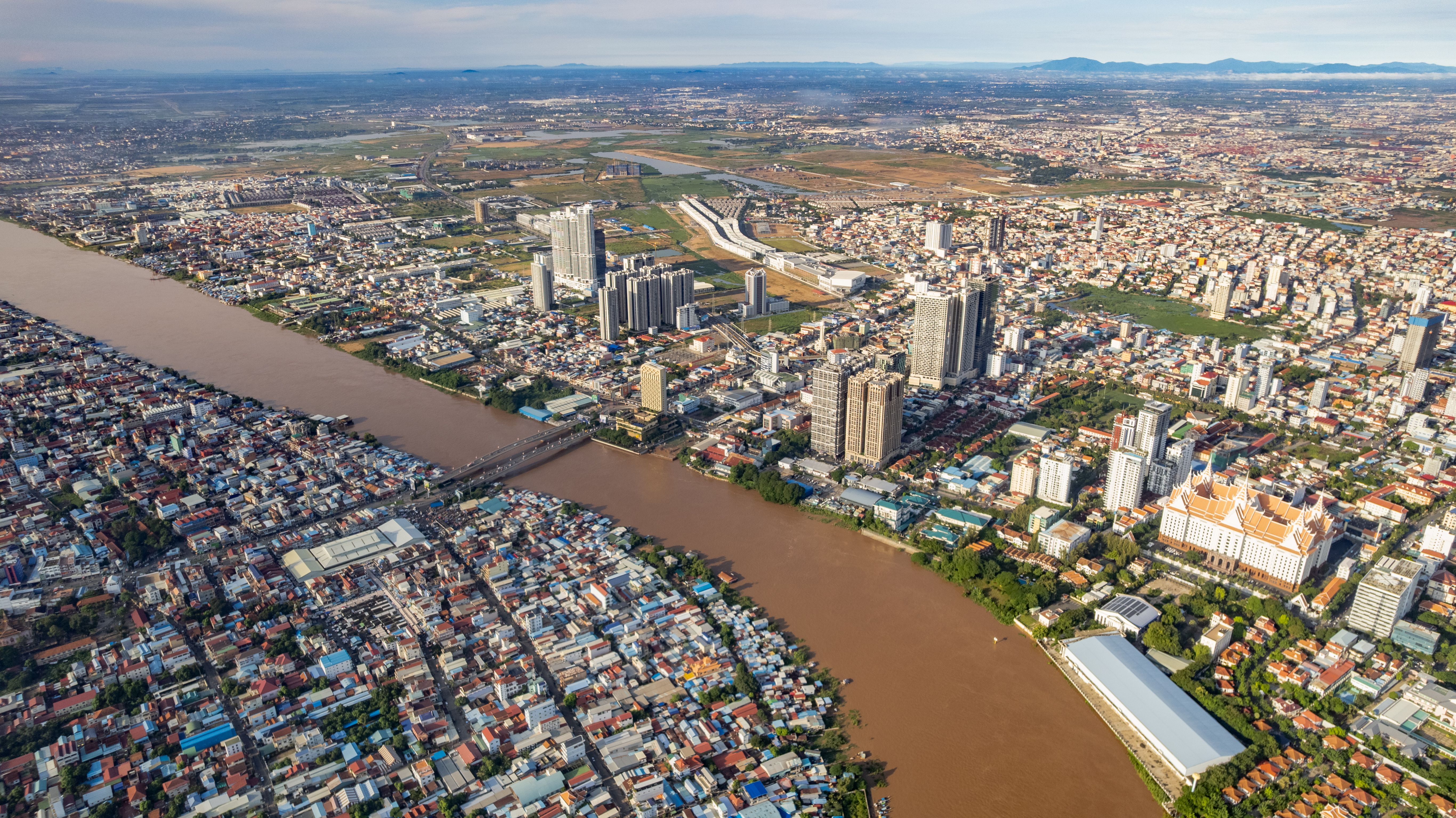 Aerial View of Phnom Penh Cityscape, Cambodia · Free Stock Photo