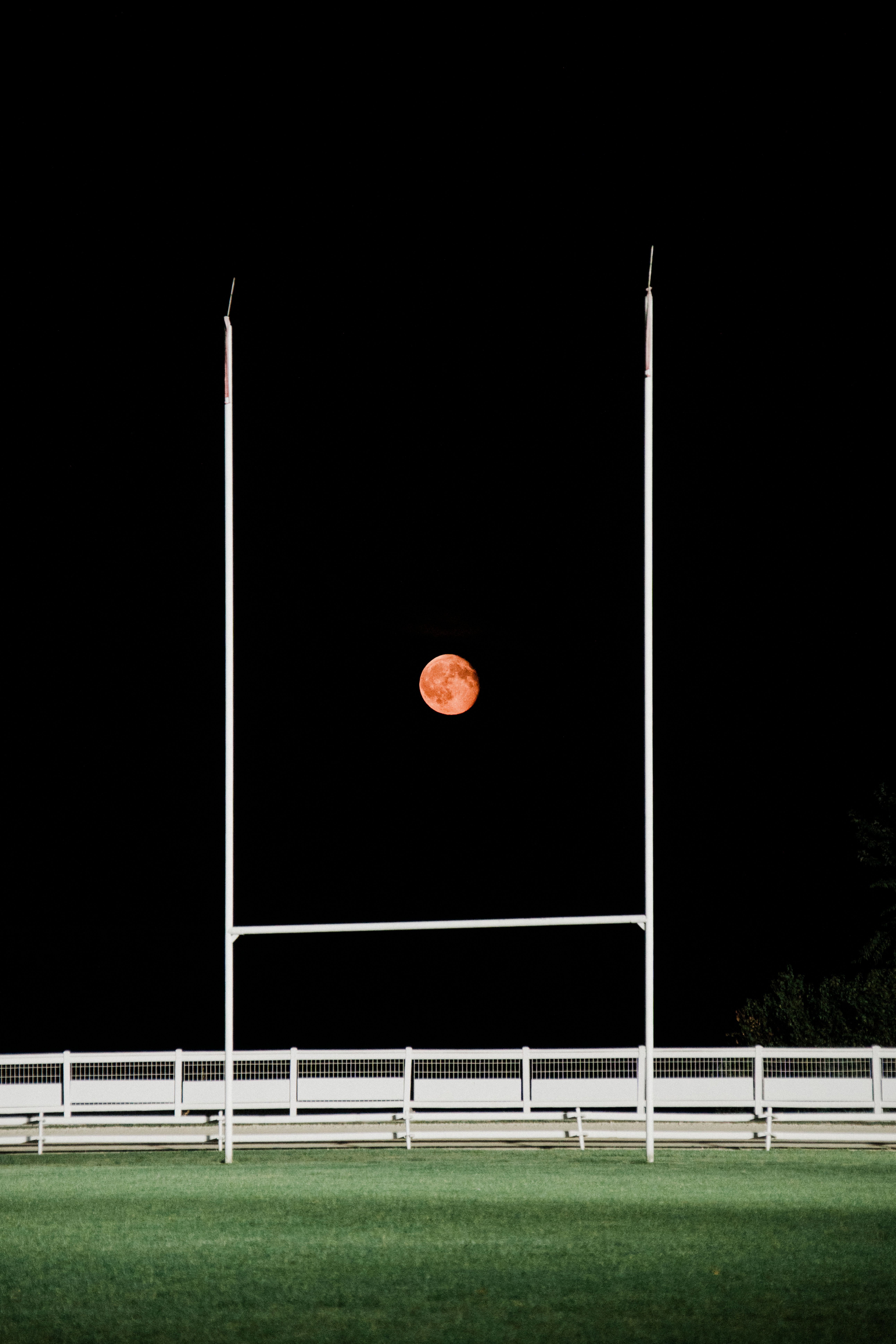 Full Moon Over Rugby Field at Night · Free Stock Photo