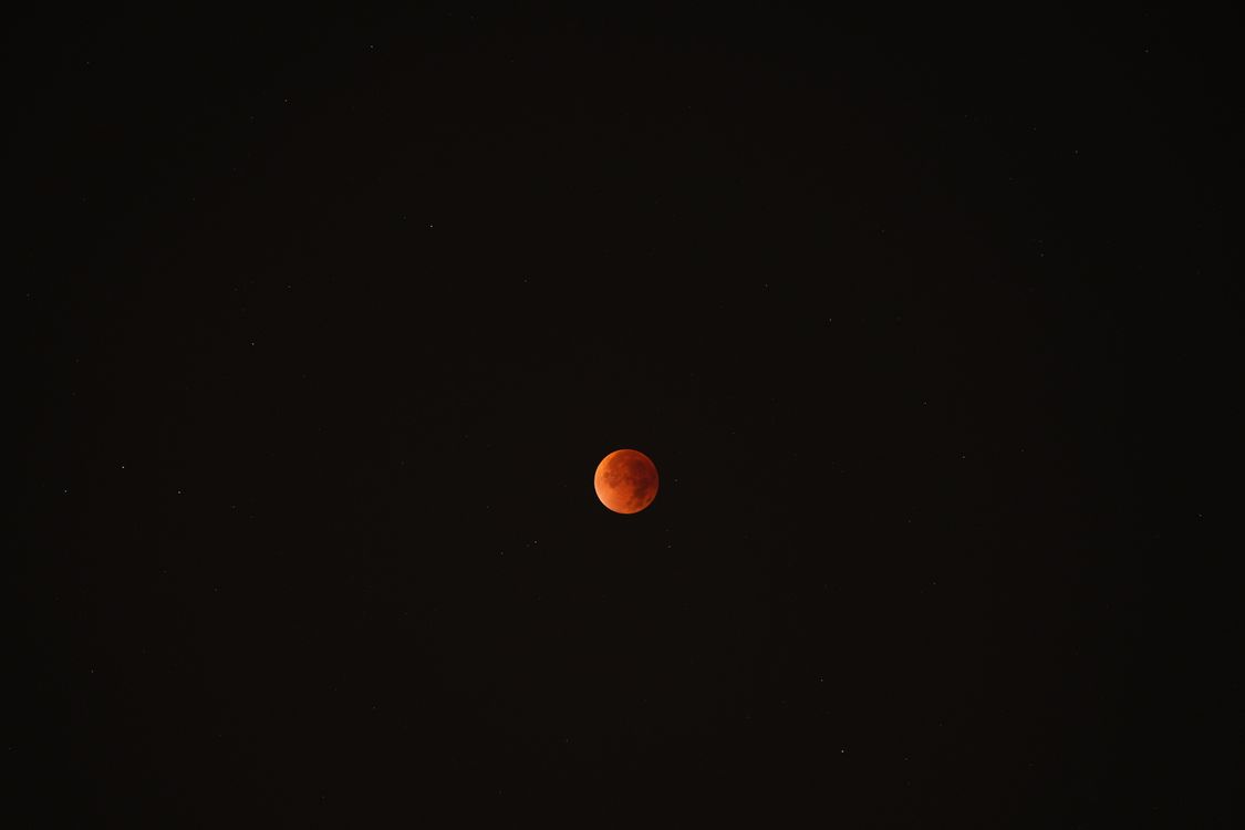 Stunning Blood Moon Eclipse against Starry Night Sky · Free Stock Photo