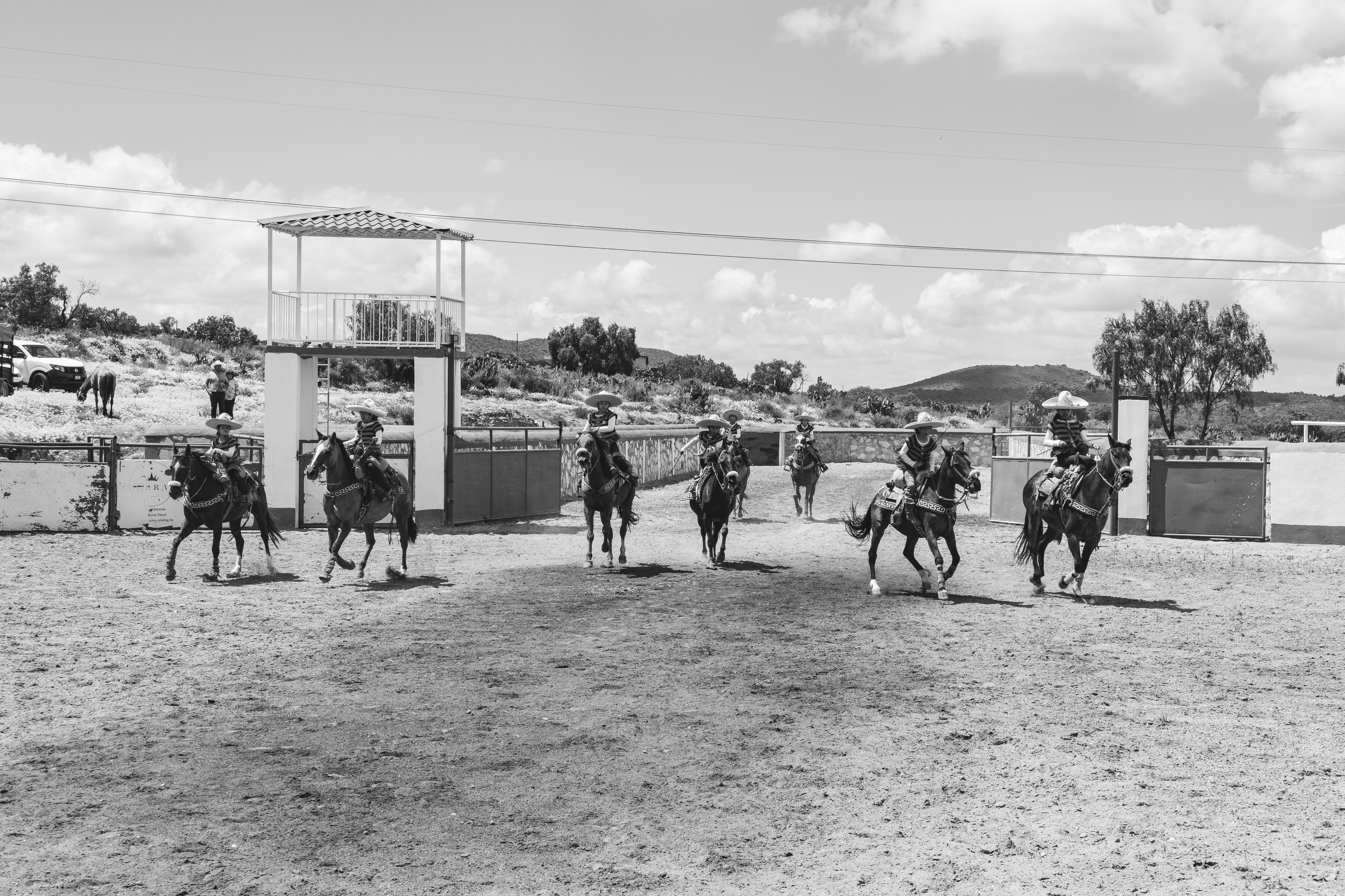 Charreria event in San Juan Tizahuapan, Hidalgo, captures skilled horsemen in action.