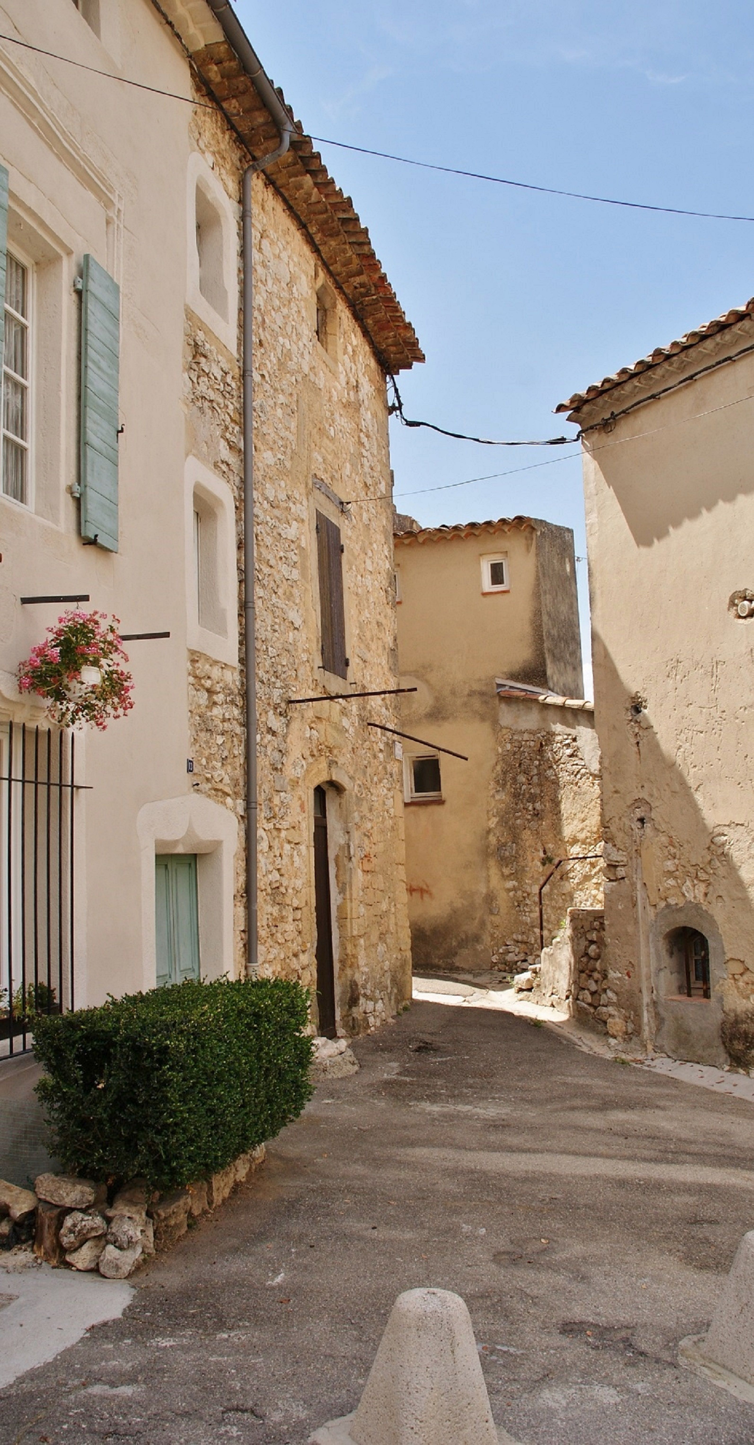 A picturesque scene of rustic architecture in La Bastide-des-Jourdans, Provence.