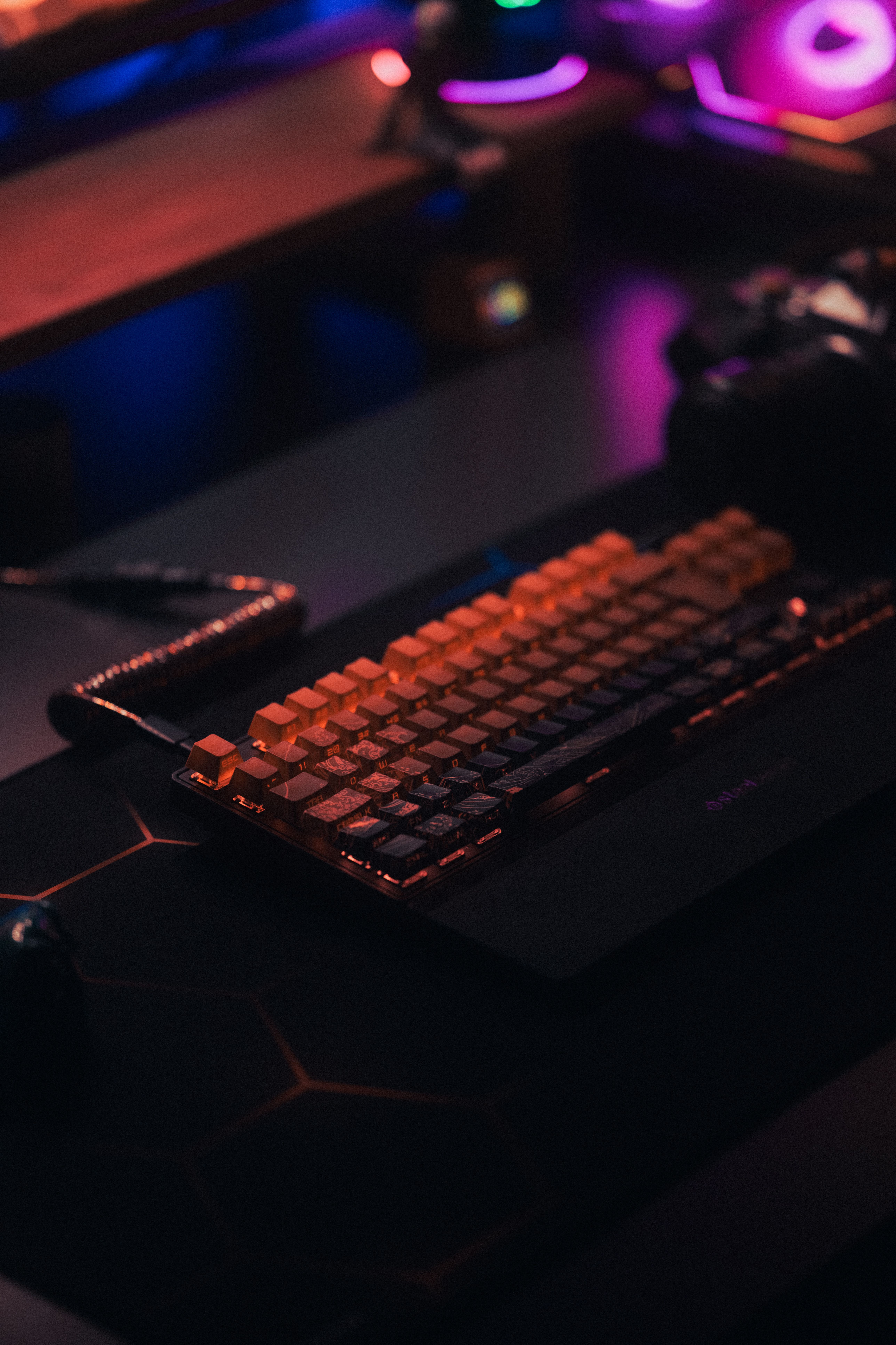 自作キーボードのデスクセットアップ