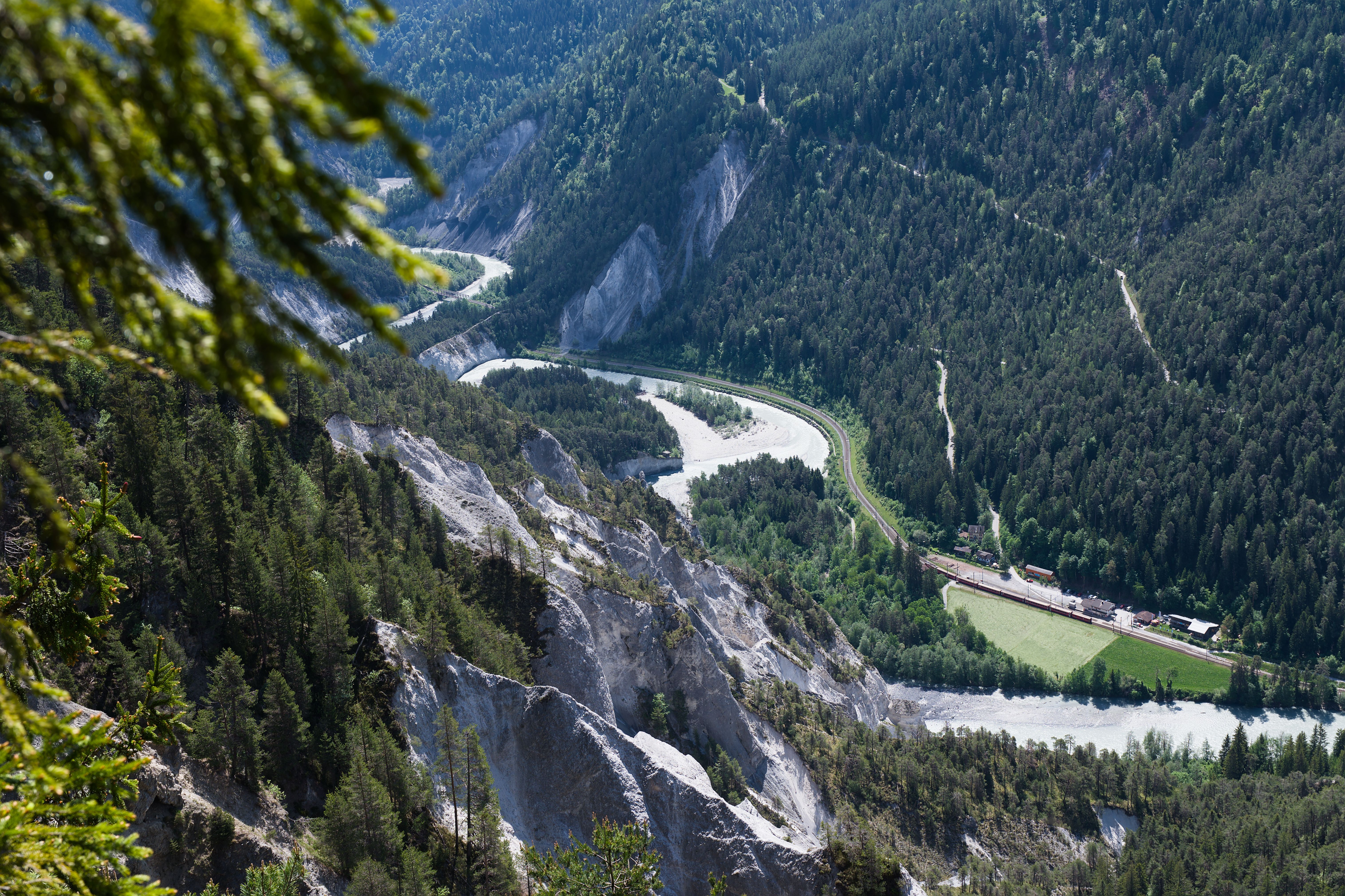 Scenic Swiss Landscape with Rhein Gorge View · Free Stock Photo