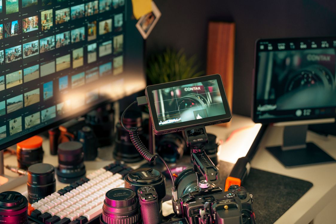 Camera Setup Visual Professional Camera Setup in Modern Studio Workspace · Free Stock Photo