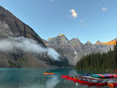 Moraine Lake blue-hour photo morning — Banff