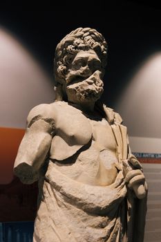 Intricate Roman statue in Mersin, showcasing exquisite ancient artistry and craftsmanship.
