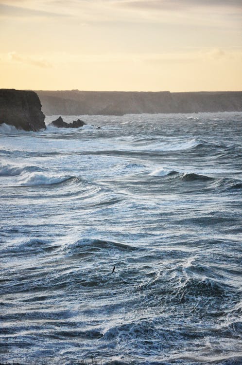 Free stock photo of cliff coast, sea waves Stock Photo