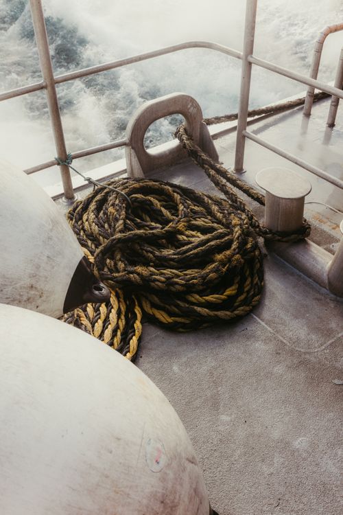 Fishing Boat Deck with Ropes and Buoys · Free Stock Photo