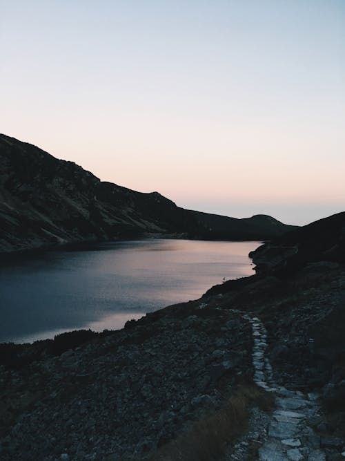 Aerial Photography of Lake Viewing Mountain