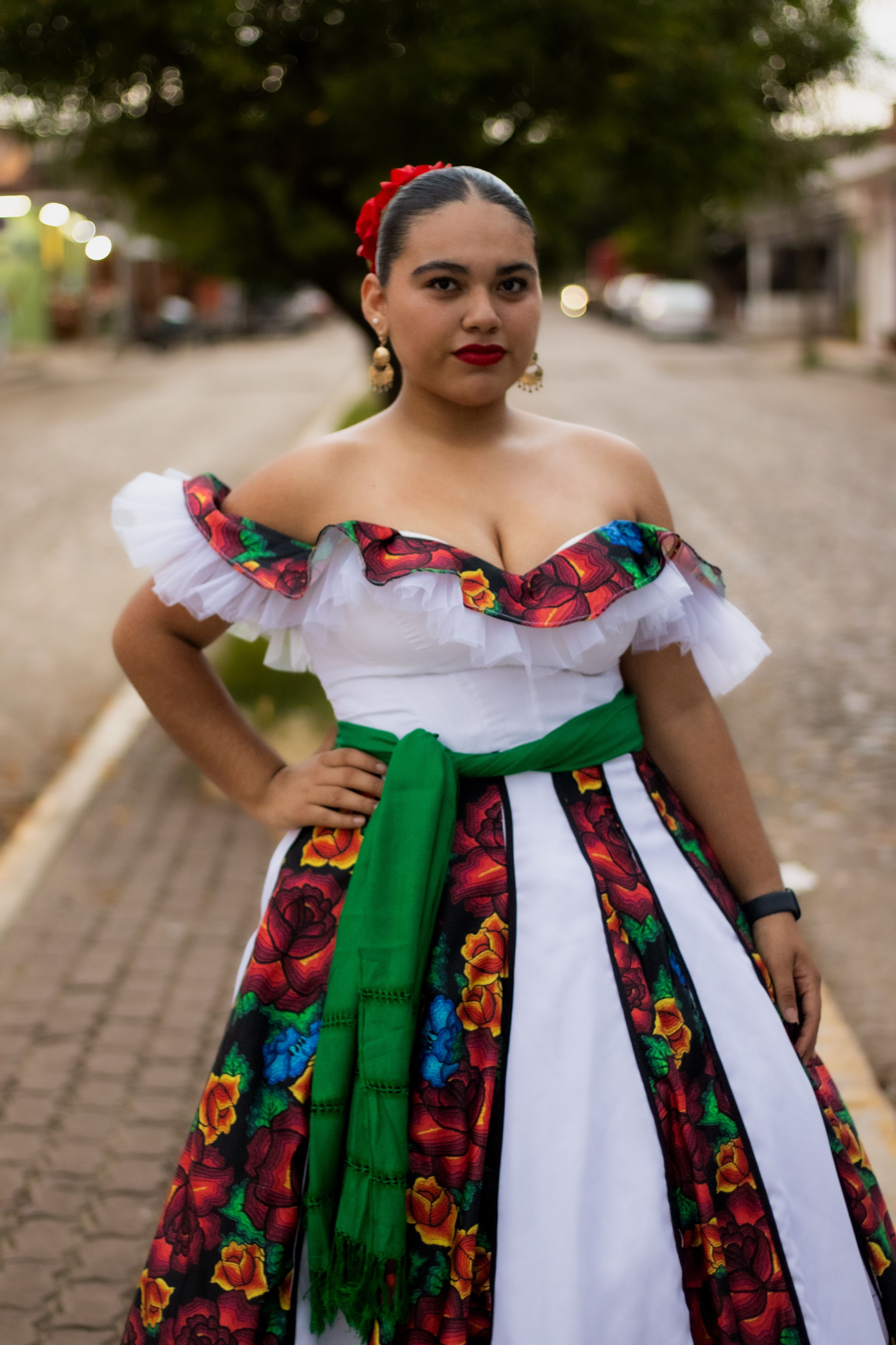 Woman in Traditional Colorful Mexican Dress Outdoors  Free Stock Photo