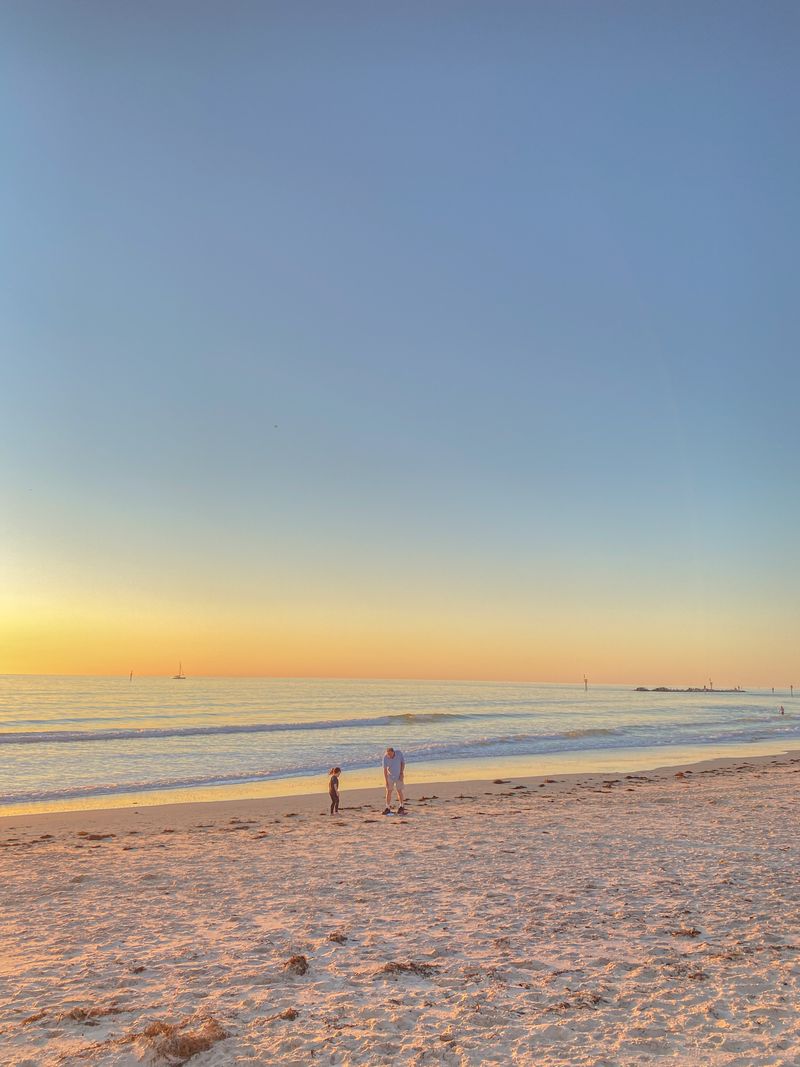 Tranquil sunset over Glenelg Beach near Adelaide