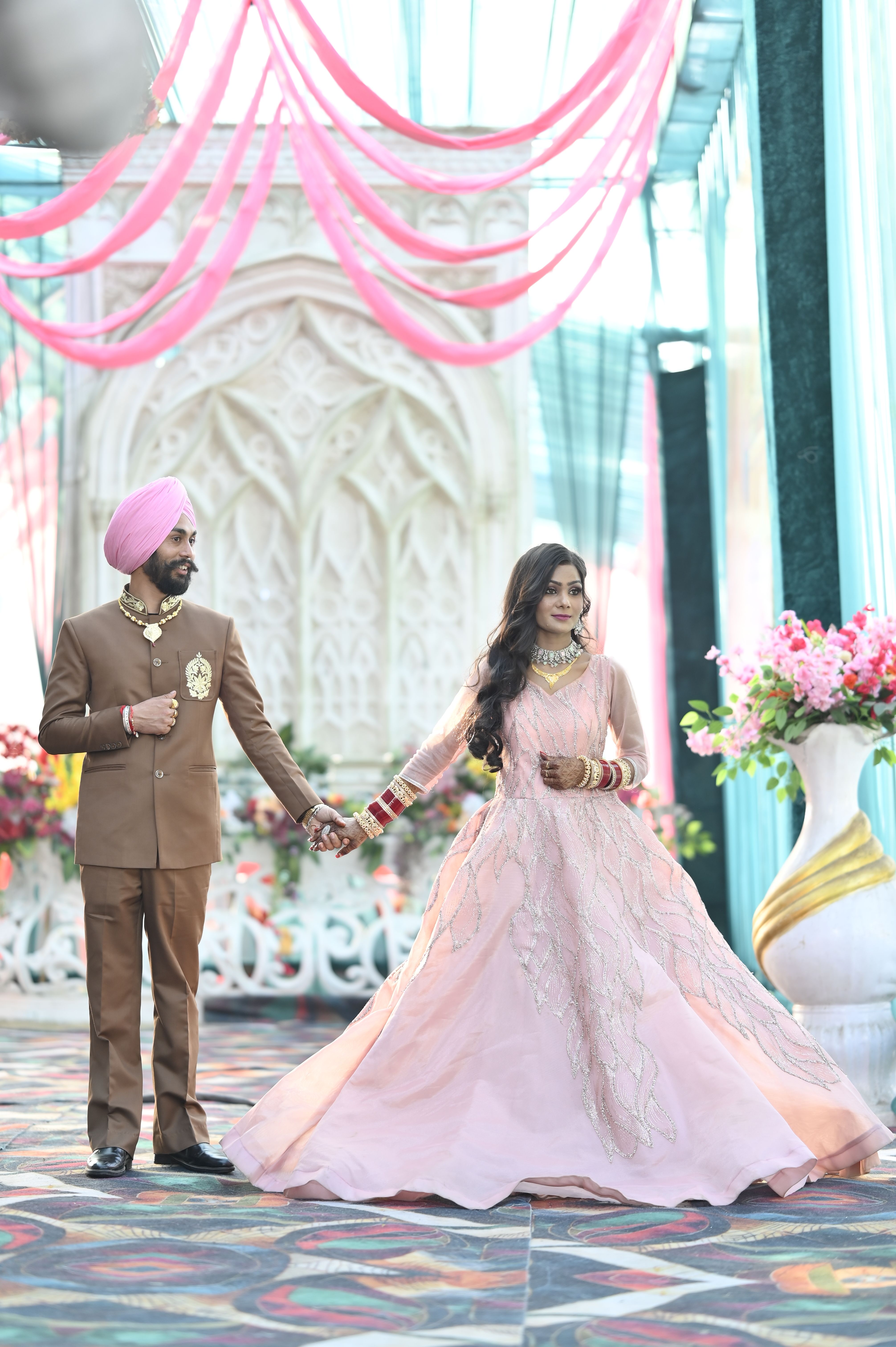 Elegant Indian Wedding Couple in Traditional Attire · Free Stock Photo